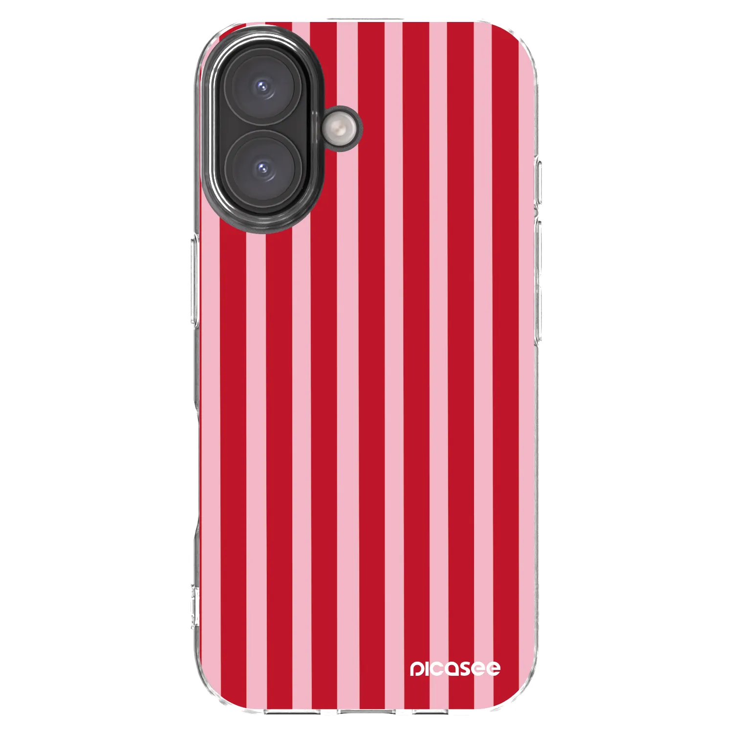 Picasee silikónový prehľadný obal pre Apple iPhone 16 - Lines red