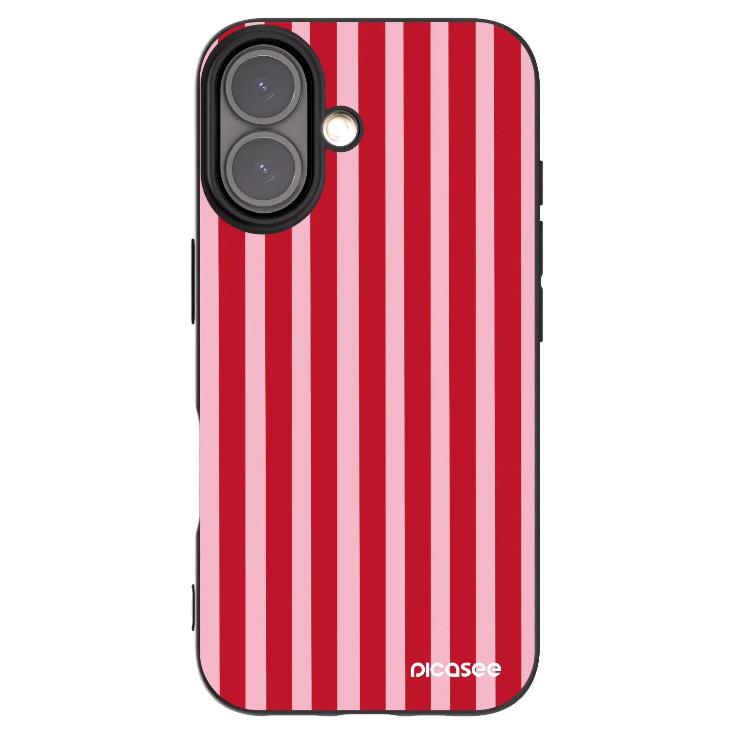 Picasee silikónový čierny obal pre Apple iPhone 16 - Lines red