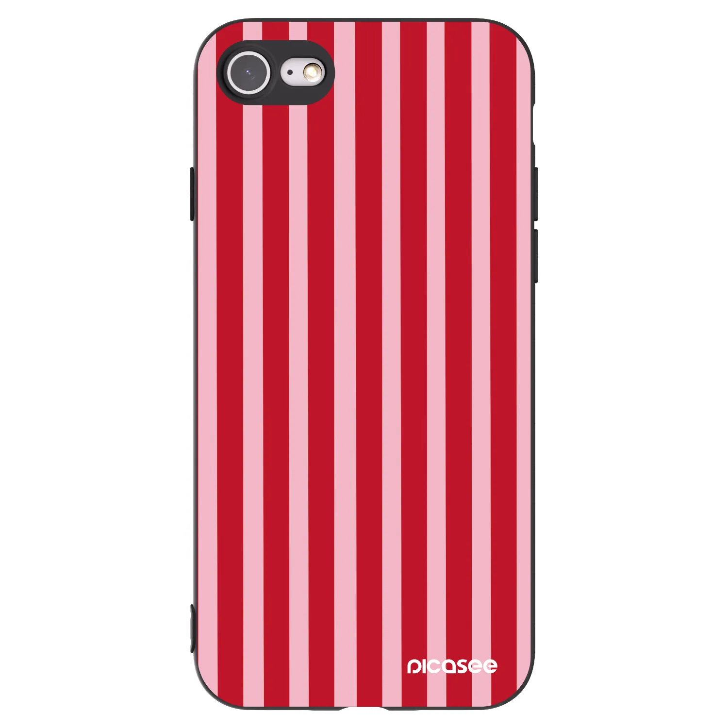 Picasee silikónový čierny obal pre Apple iPhone 8 - Lines red