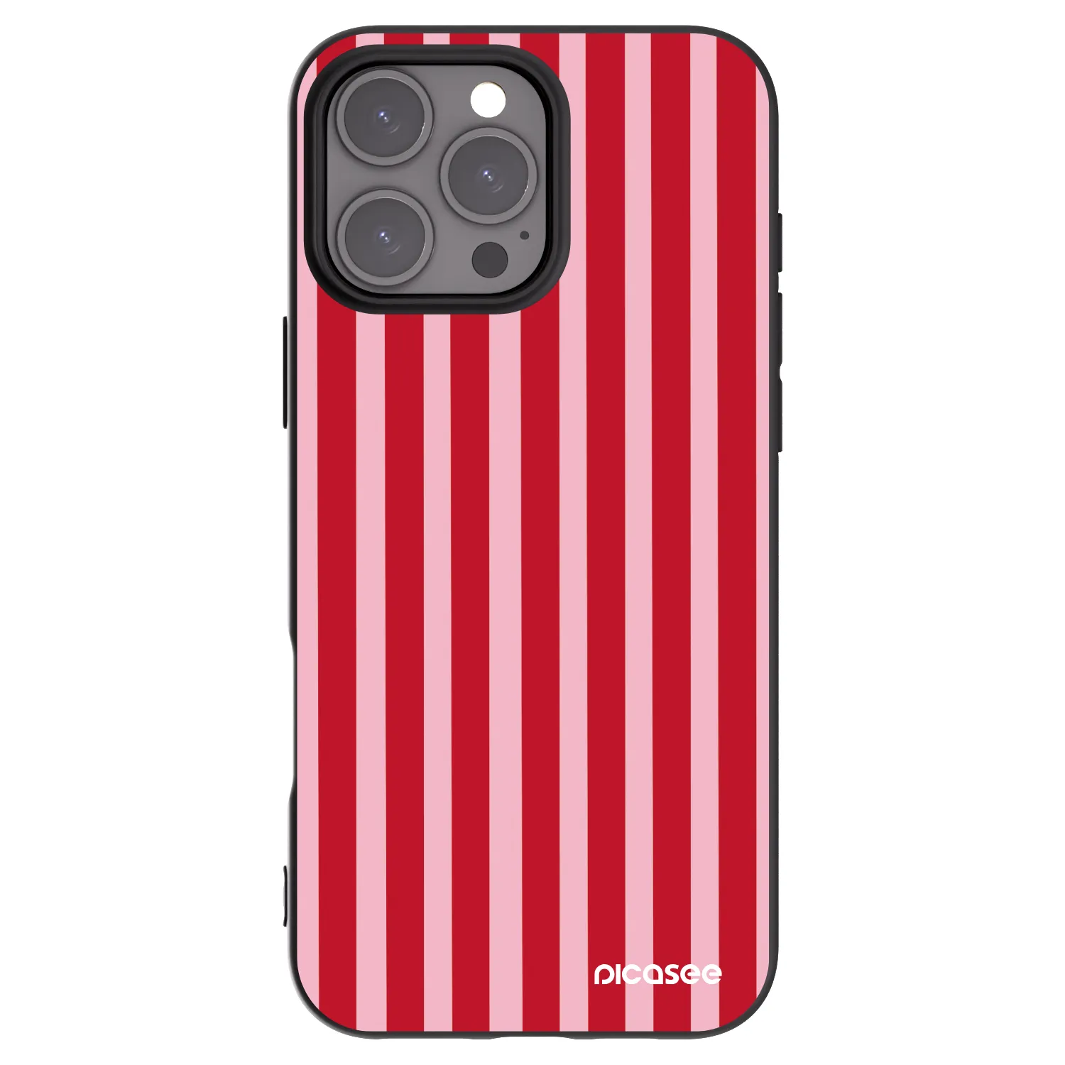 Picasee silikónový čierny obal pre Apple iPhone 16 Pro Max - Lines red