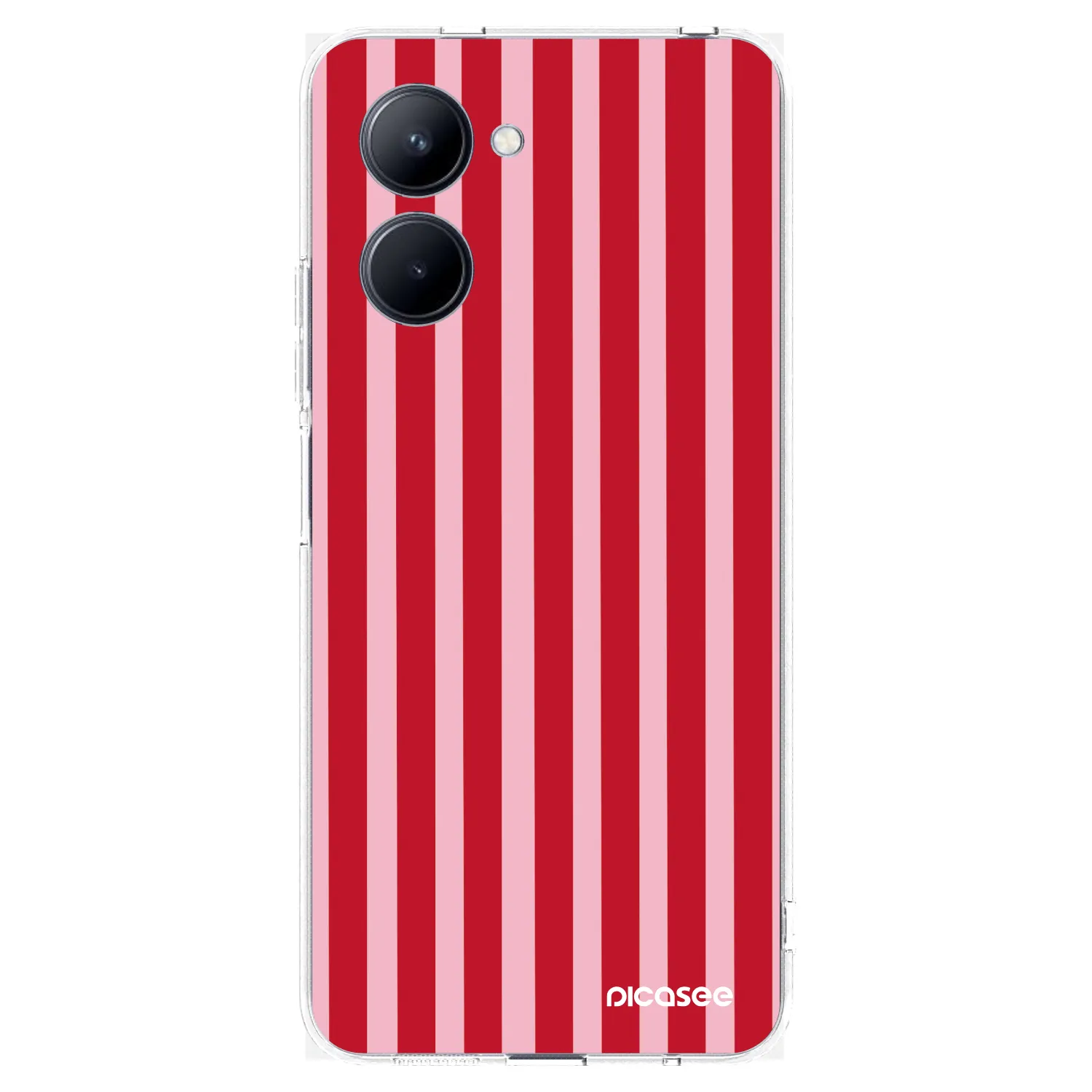Picasee silikónový prehľadný obal pre Realme C33 (2023) - Lines red
