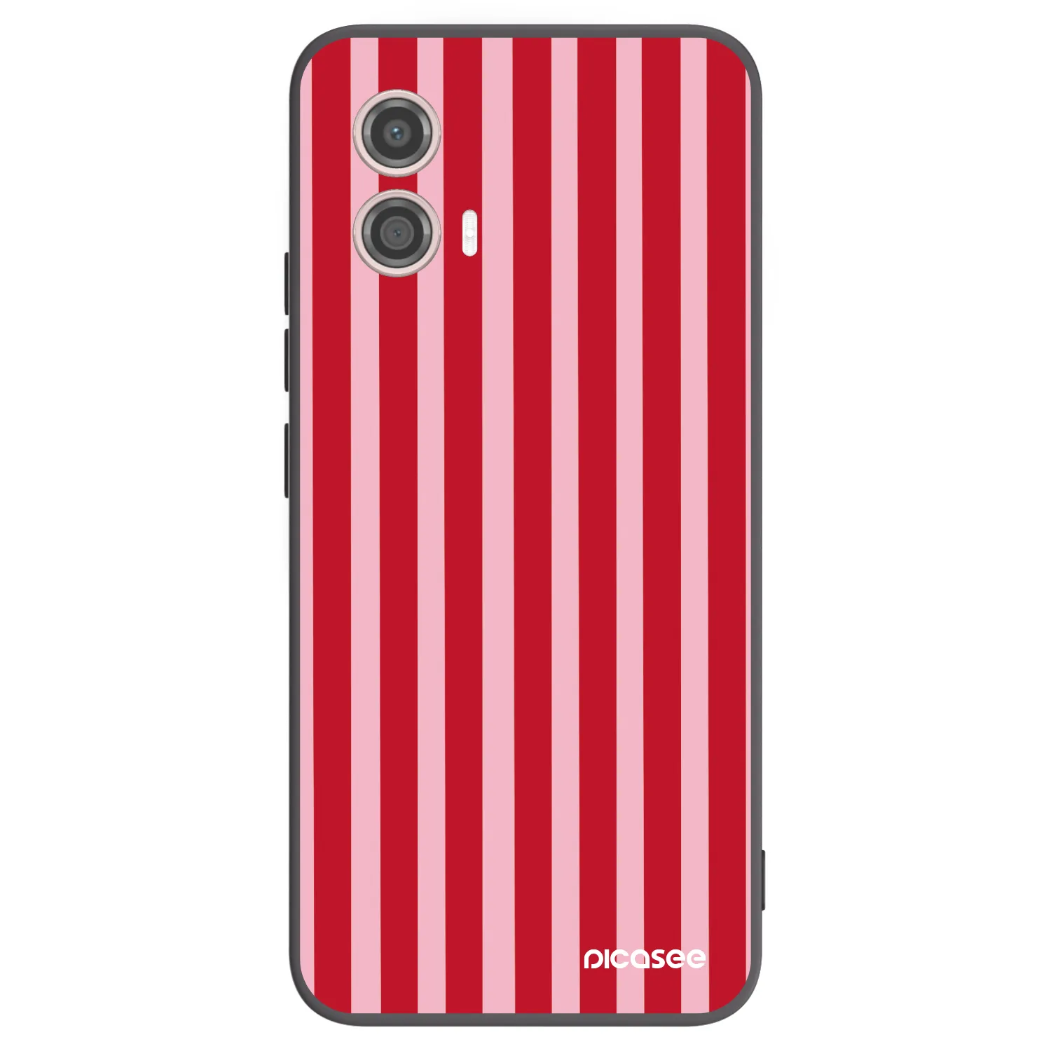 Picasee silikónový čierny obal pre Motorola Moto G53 5G - Lines red