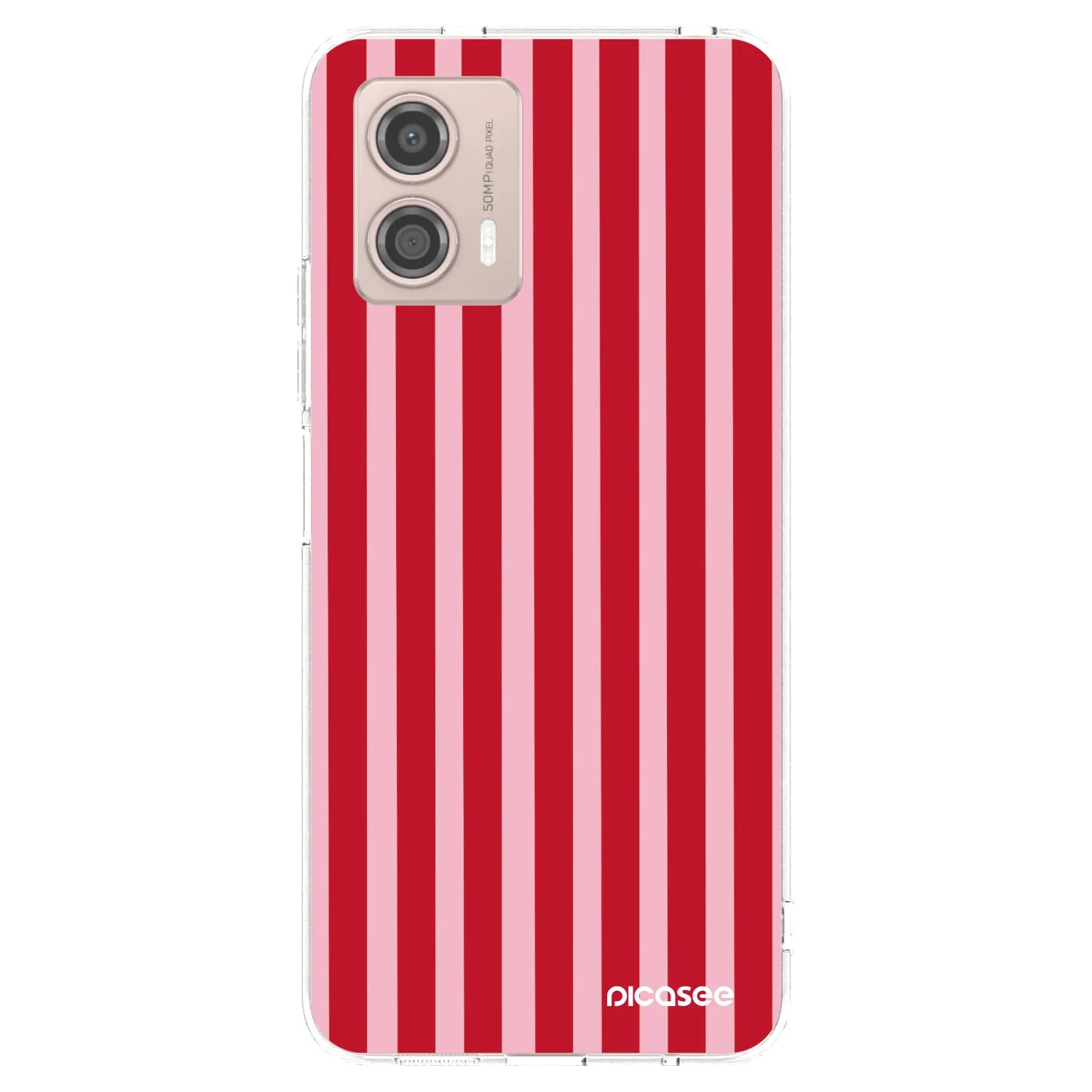 Picasee silikónový prehľadný obal pre Motorola Moto G53 5G - Lines red