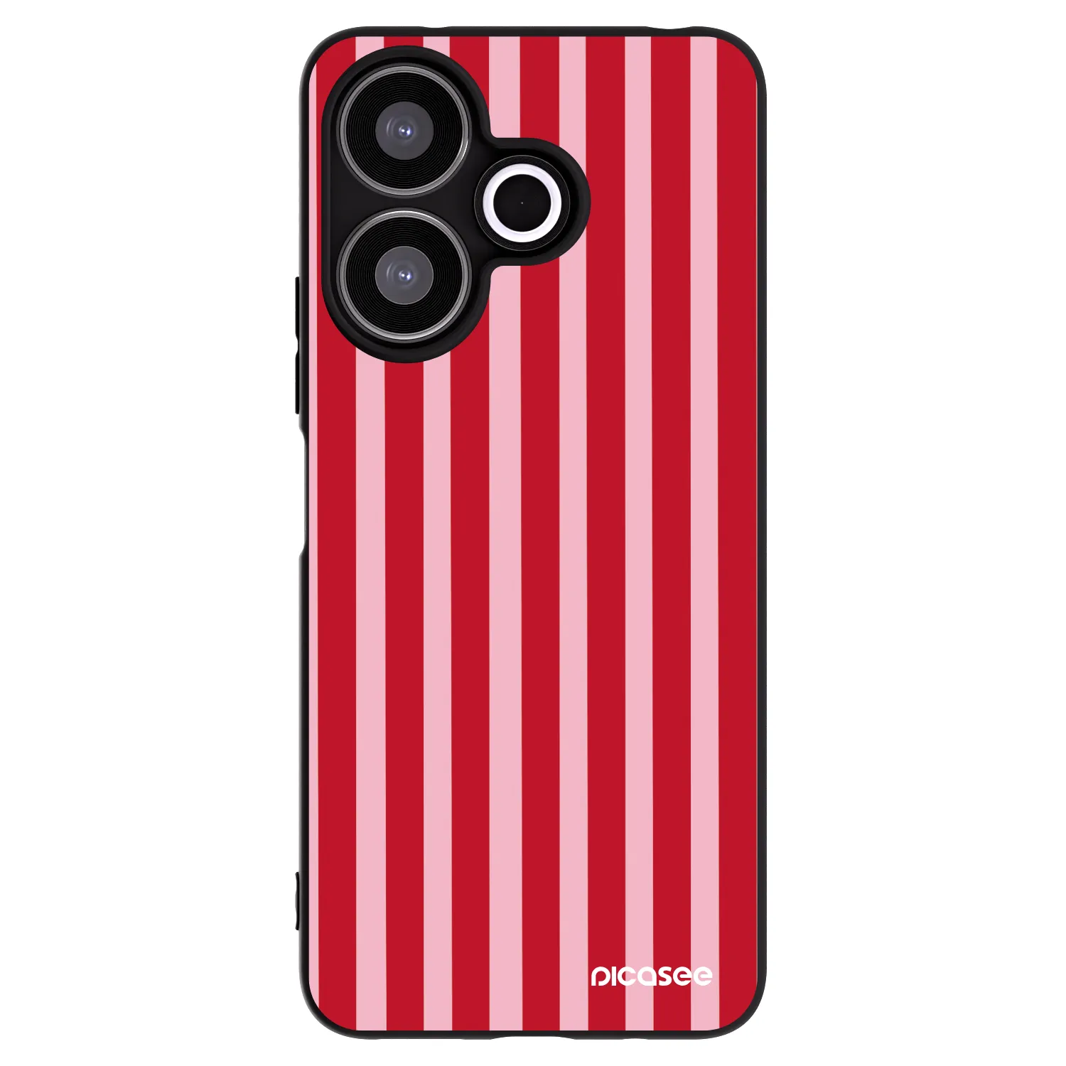 Picasee silikónový čierny obal pre Xiaomi Redmi 13 4G - Lines red