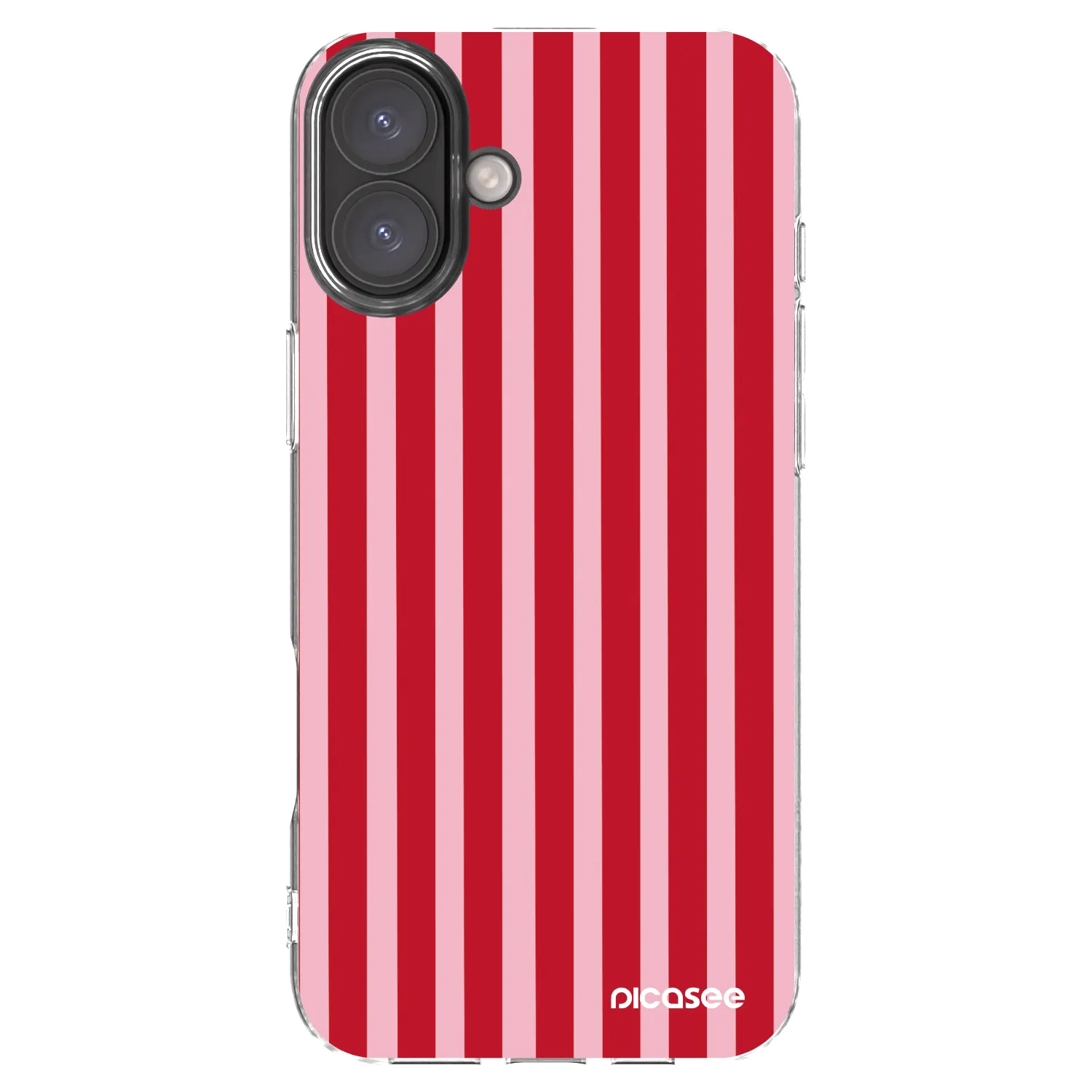 Picasee silikónový prehľadný obal pre Apple iPhone 16 Plus - Lines red
