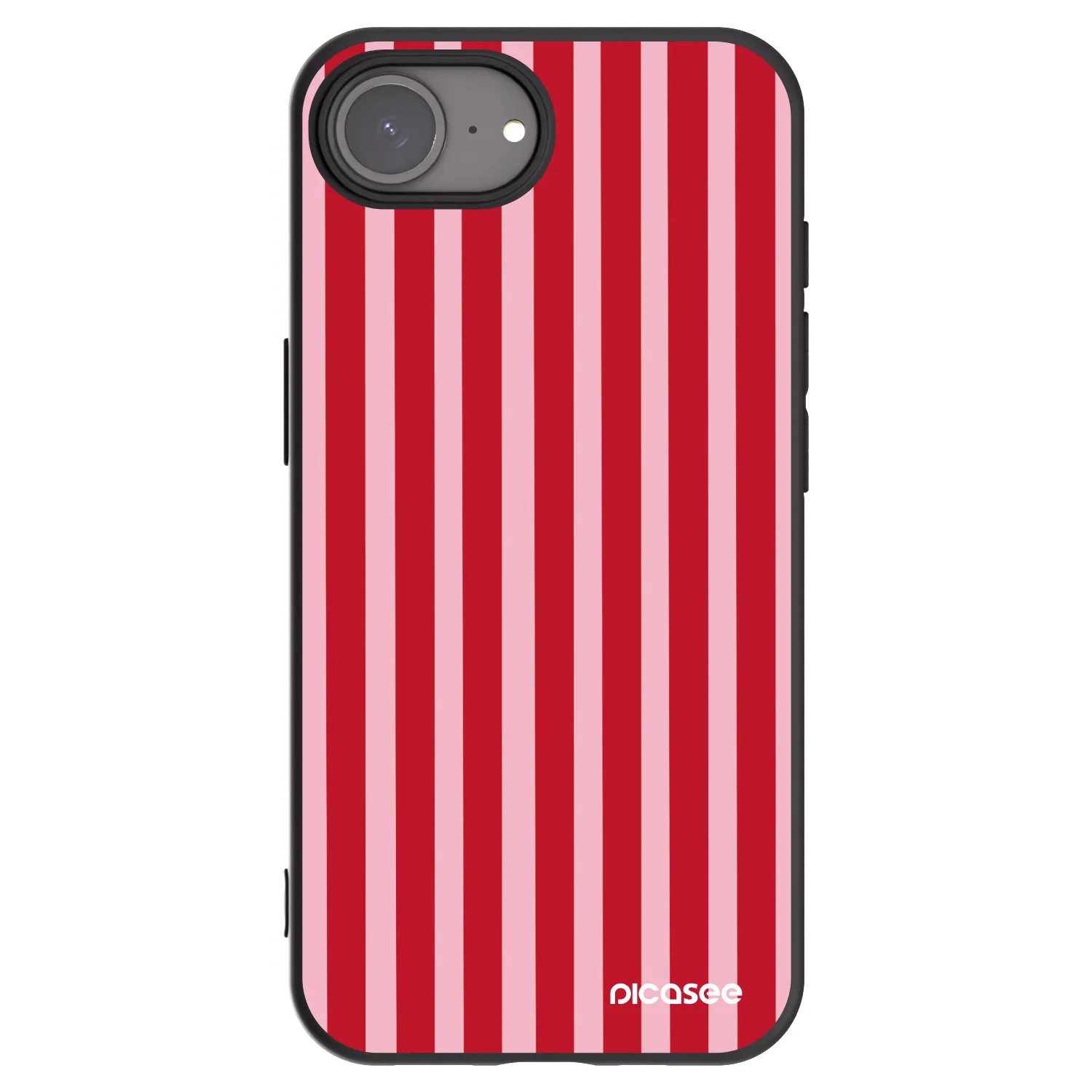 Picasee silikónový čierny obal pre Apple iPhone 16e - Lines red