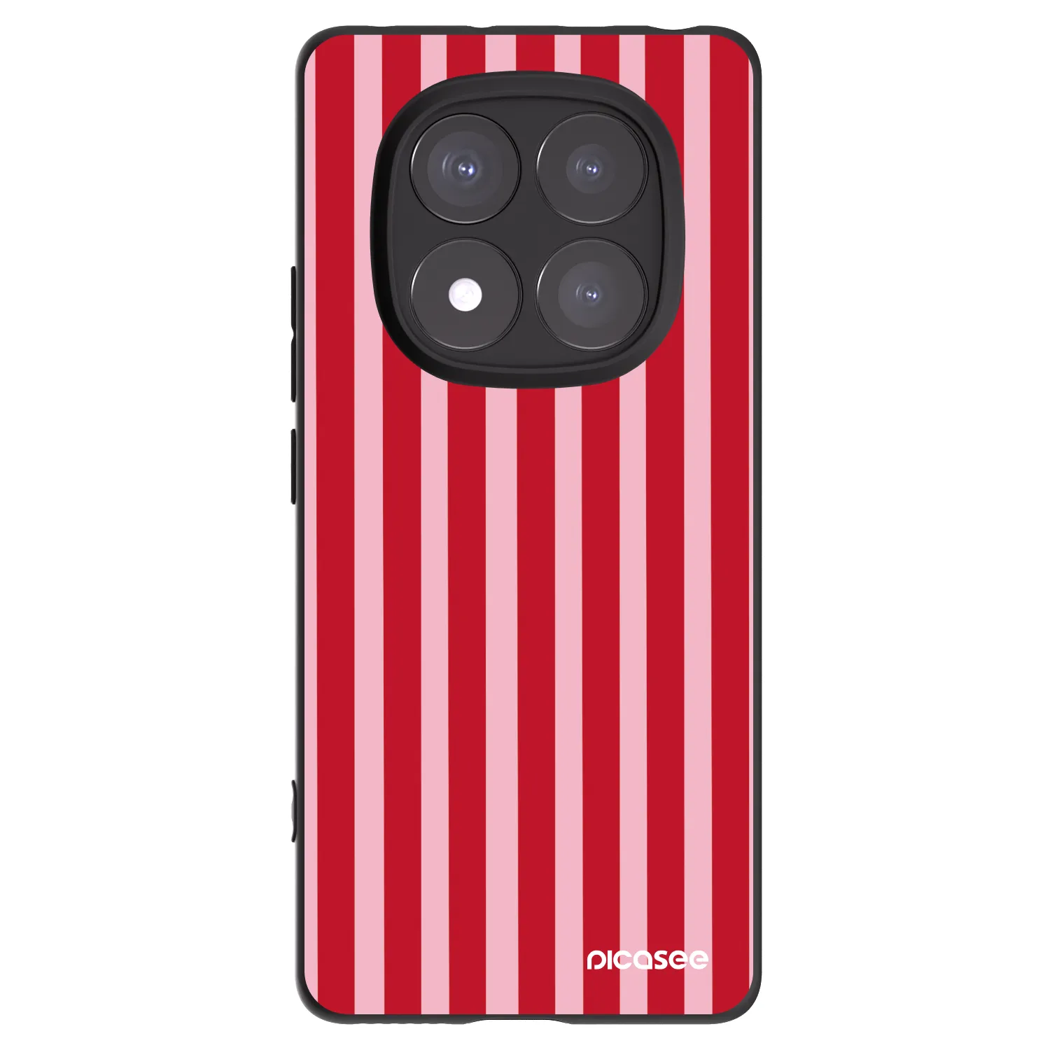 Picasee silikónový čierny obal pre Xiaomi Redmi Note 14 Pro+ 5G - Lines red