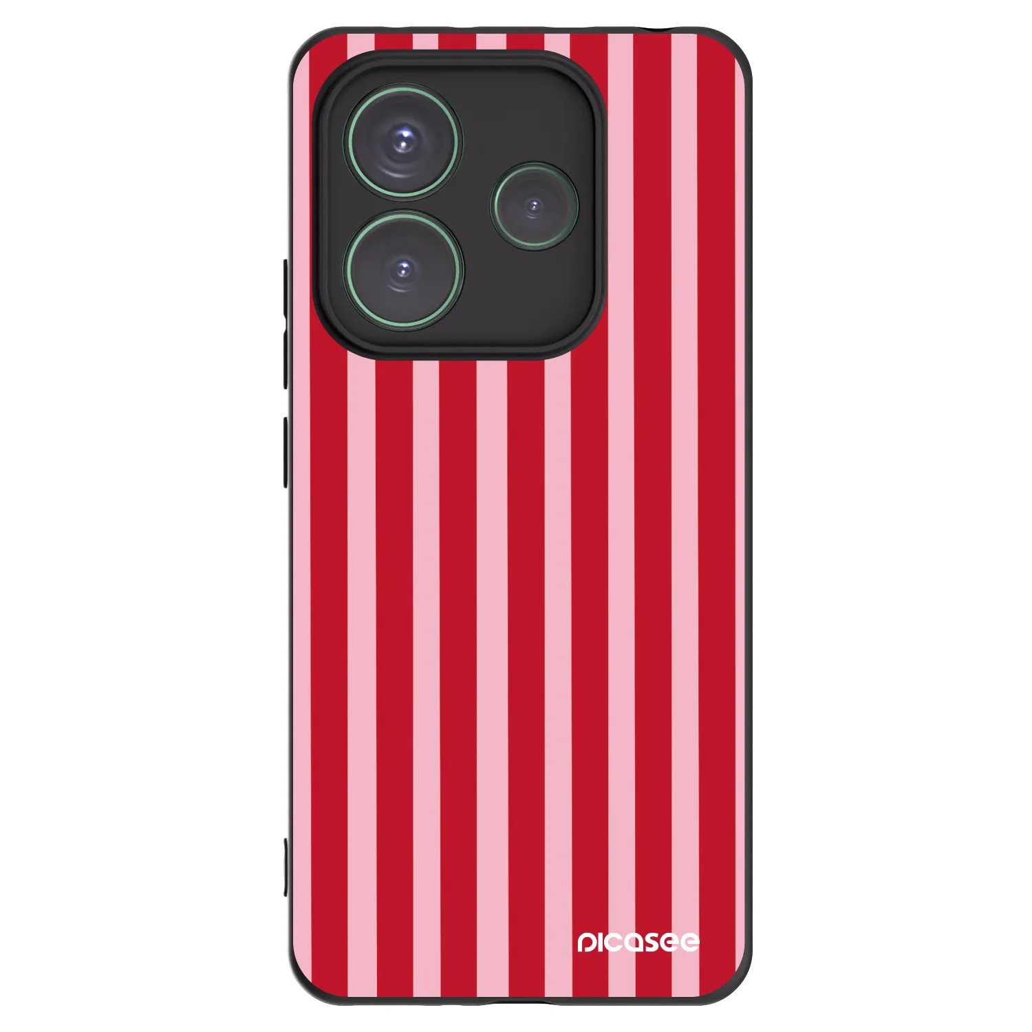 Picasee silikónový čierny obal pre Xiaomi Redmi Note 14 5G - Lines red