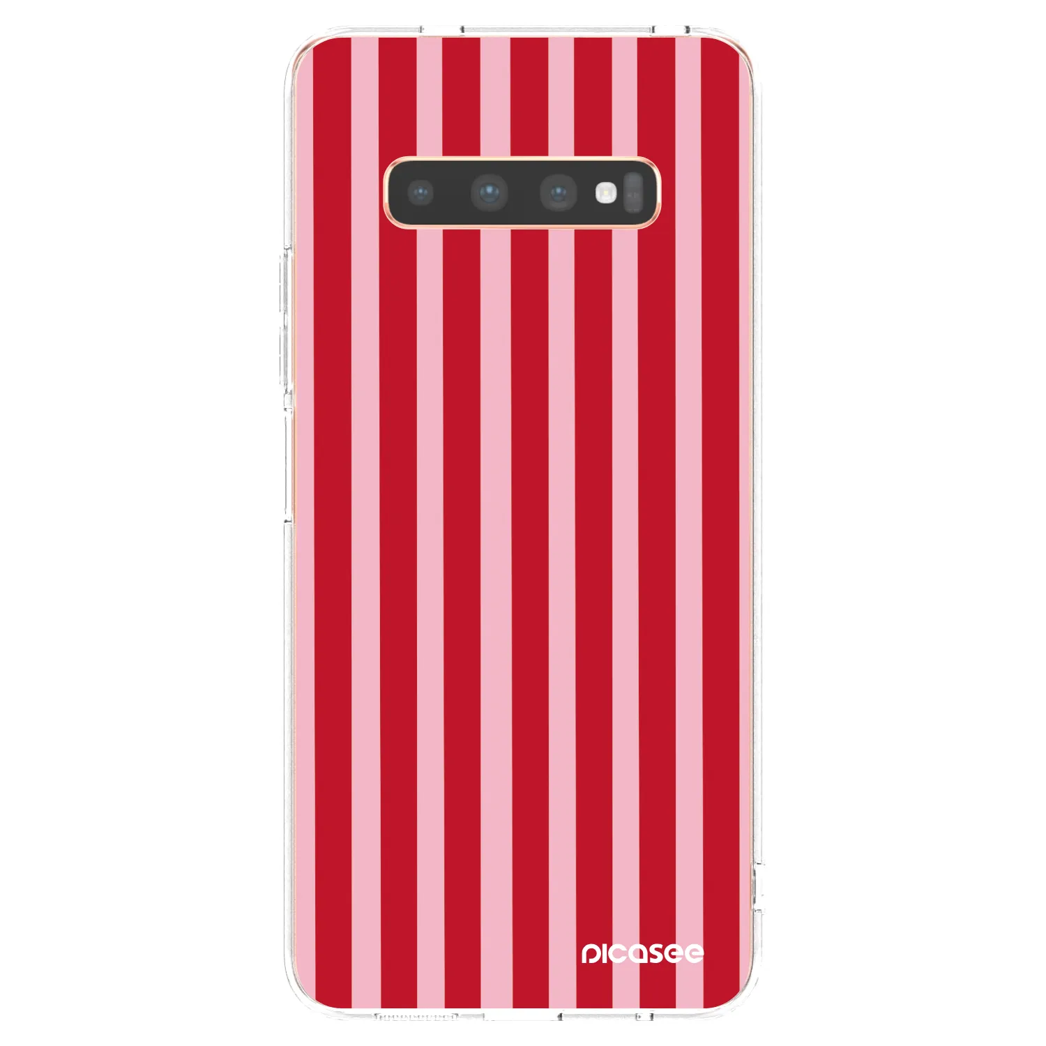 Picasee silikónový prehľadný obal pre Samsung Galaxy S10 Plus G975 - Lines red