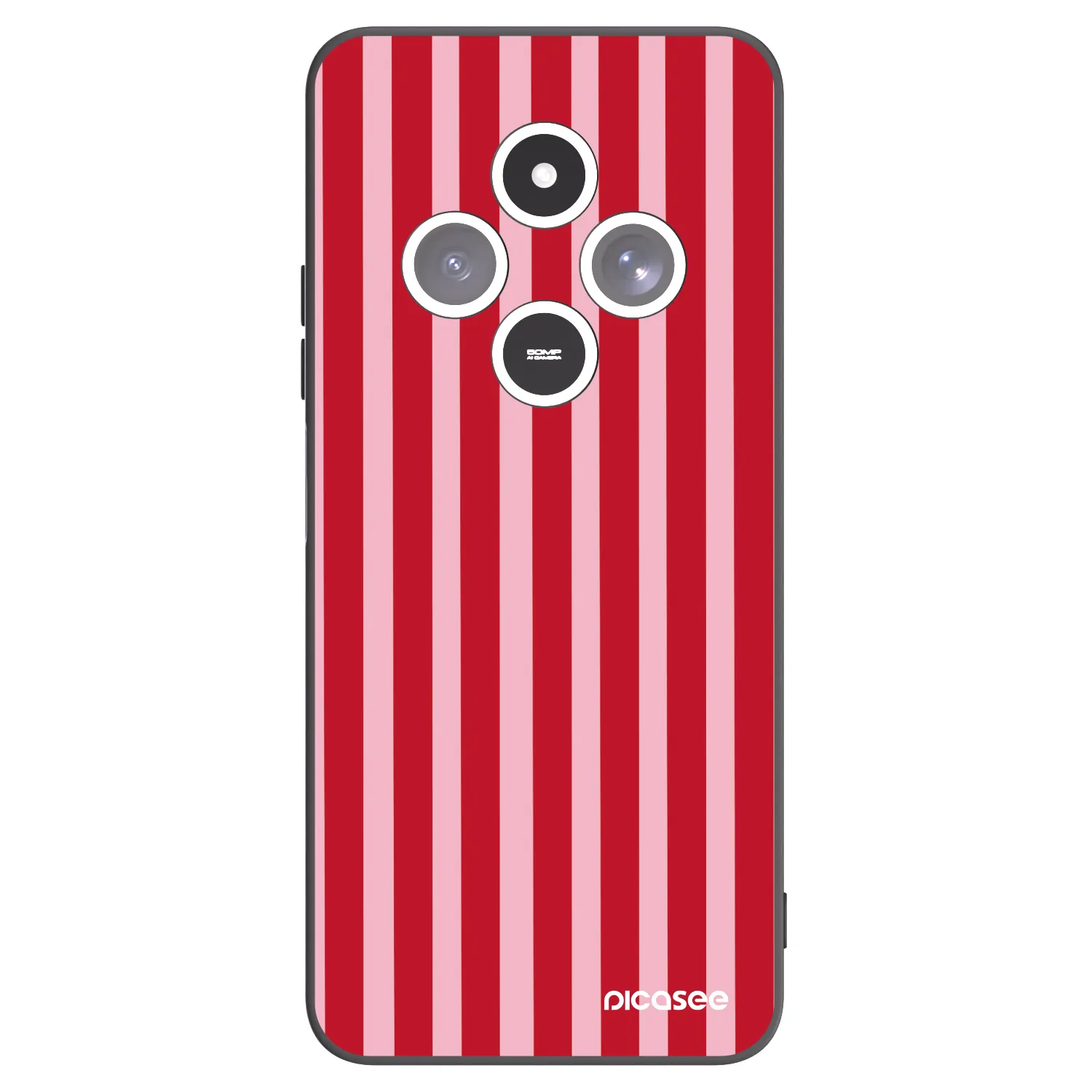 Picasee silikónový čierny obal pre Xiaomi Redmi 14C - Lines red