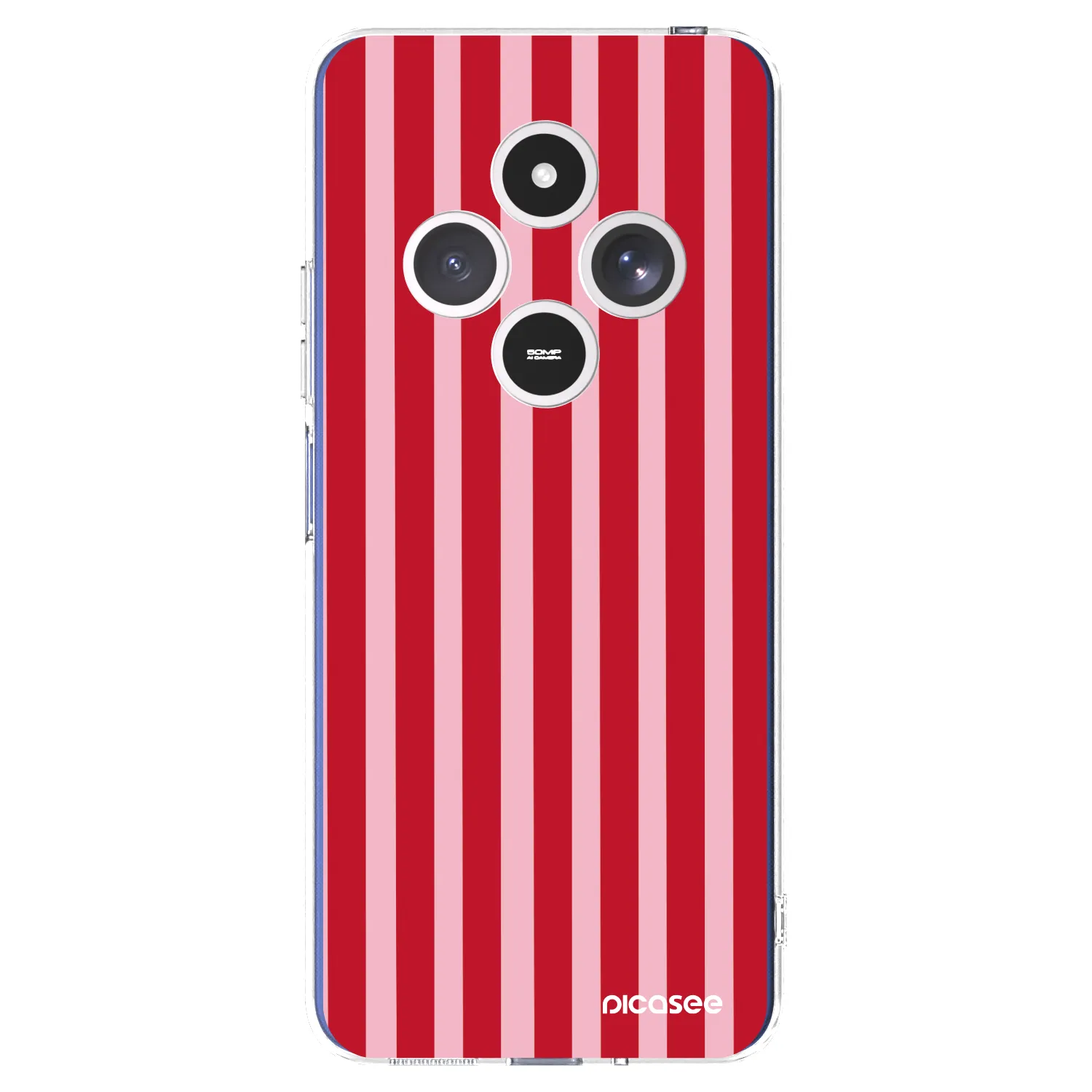 Picasee silikónový prehľadný obal pre Xiaomi Redmi 14C - Lines red