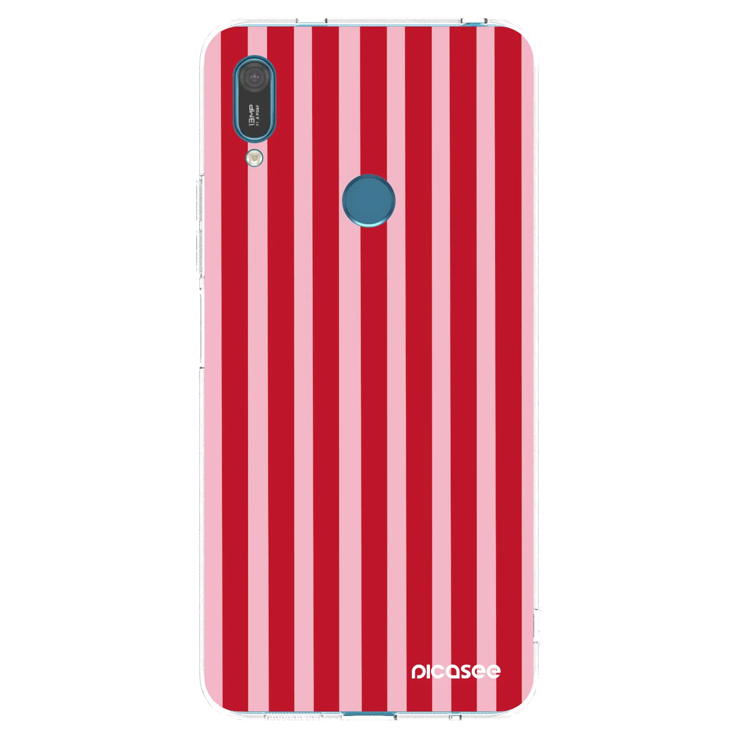 Picasee silikónový prehľadný obal pre Huawei Y7 2019 - Lines red
