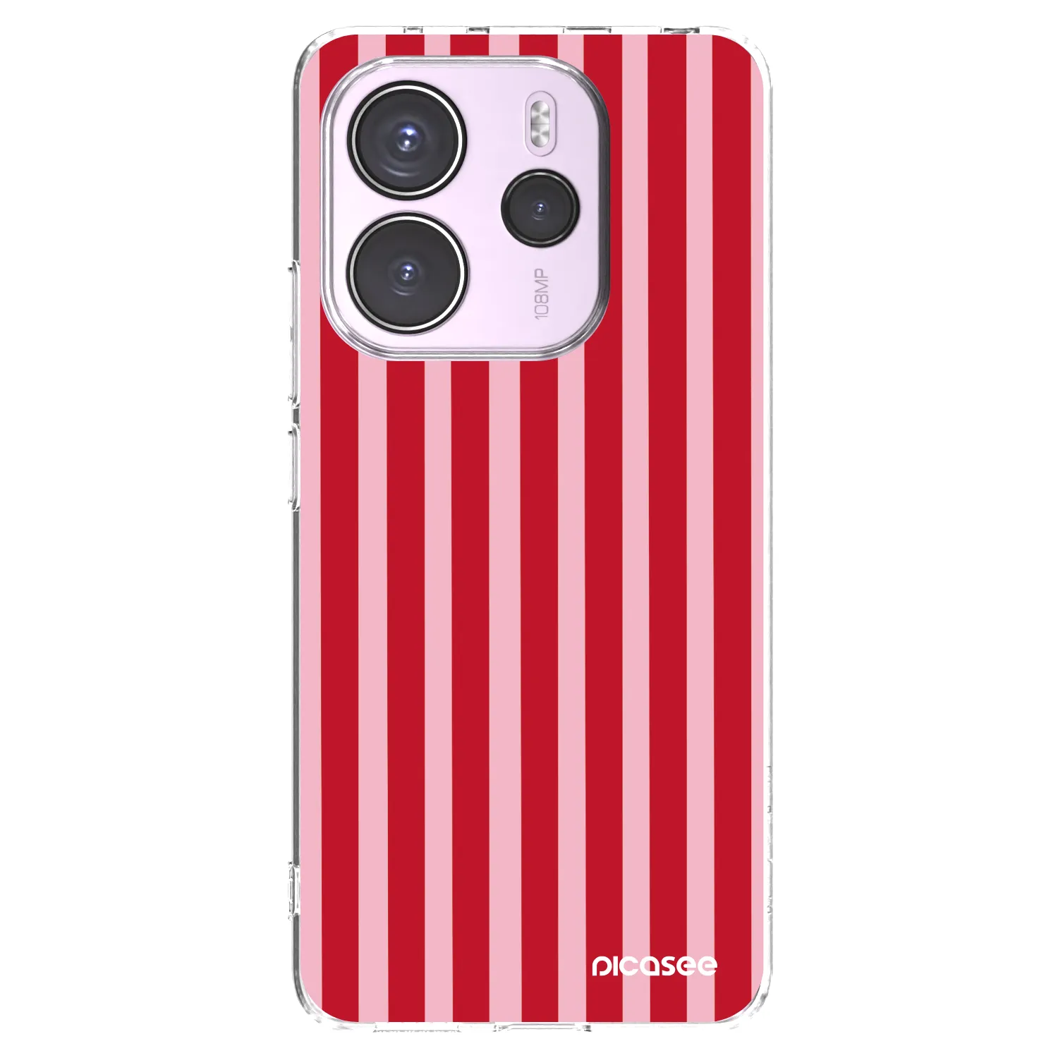 Picasee silikónový prehľadný obal pre Xiaomi Redmi Note 14 4G - Lines red