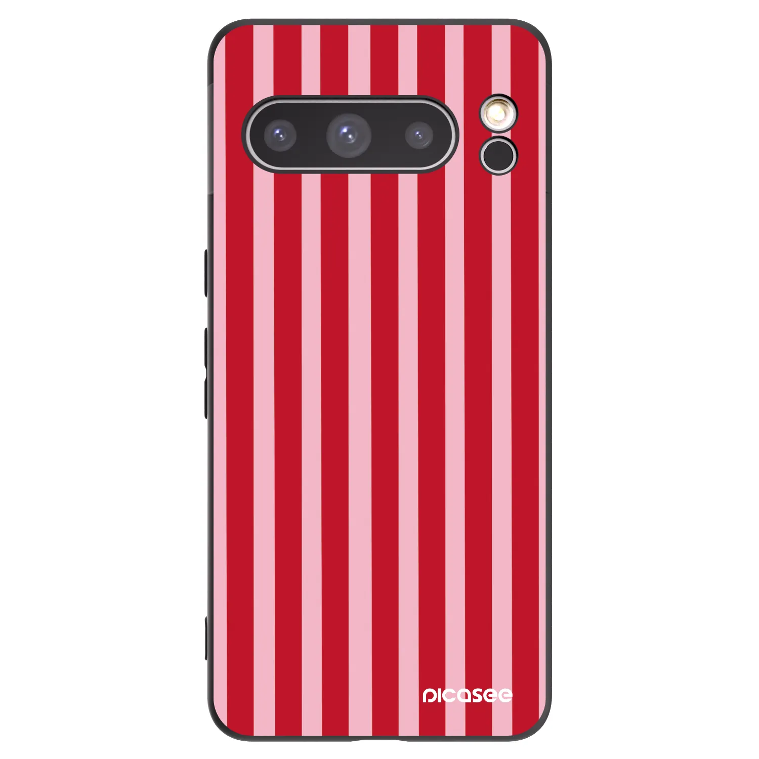Picasee silikónový čierny obal pre Google Pixel 8 Pro - Lines red
