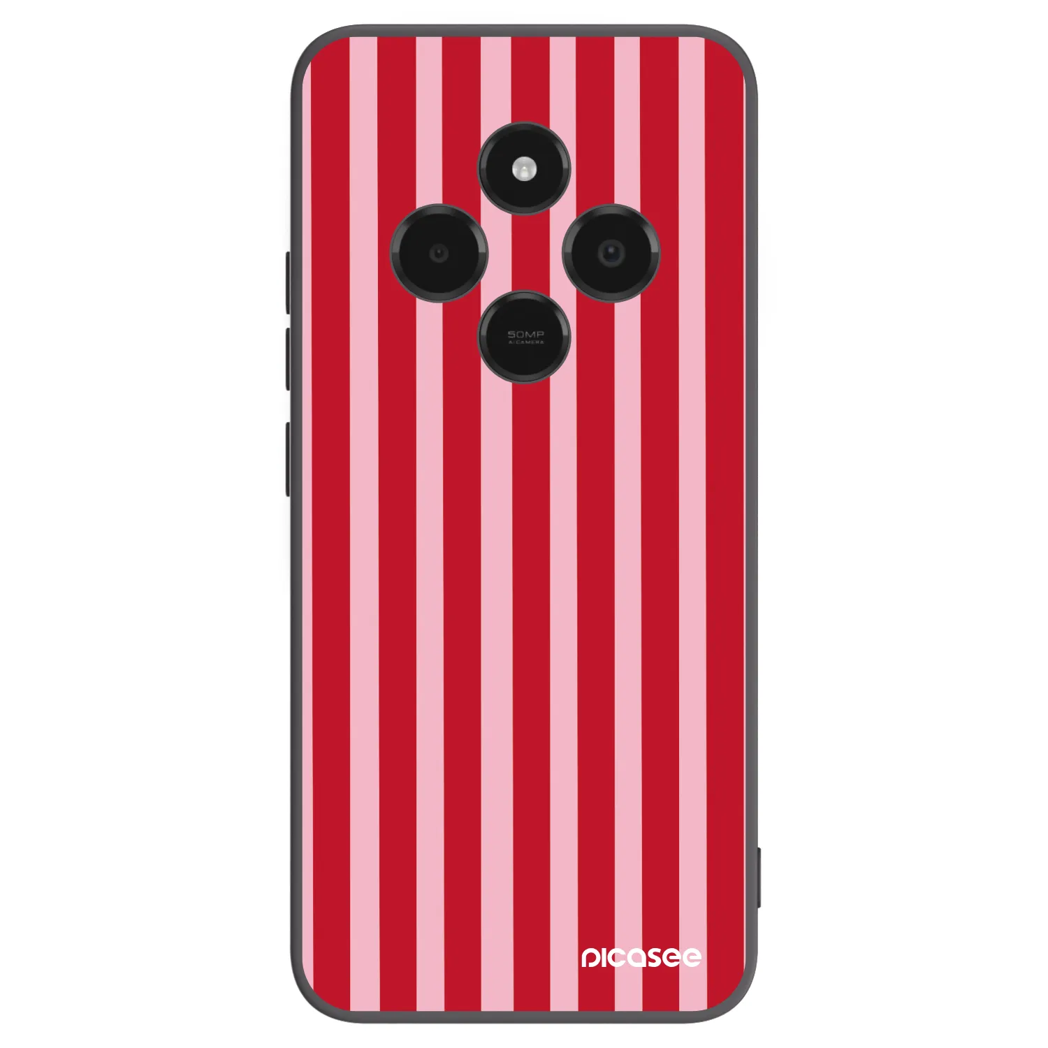 Picasee silikónový čierny obal pre Xiaomi Poco C75 - Lines red