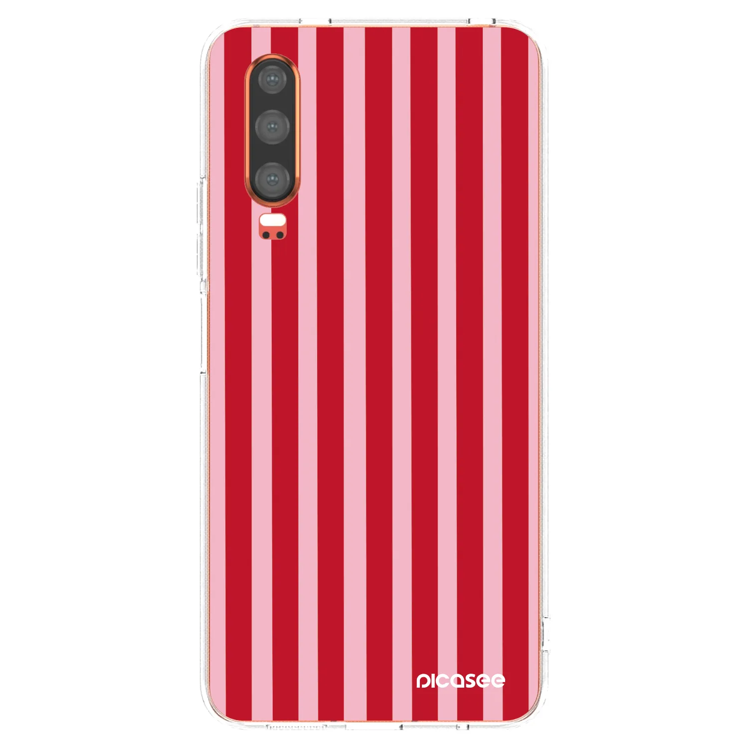 Picasee silikónový prehľadný obal pre Huawei P30 - Lines red