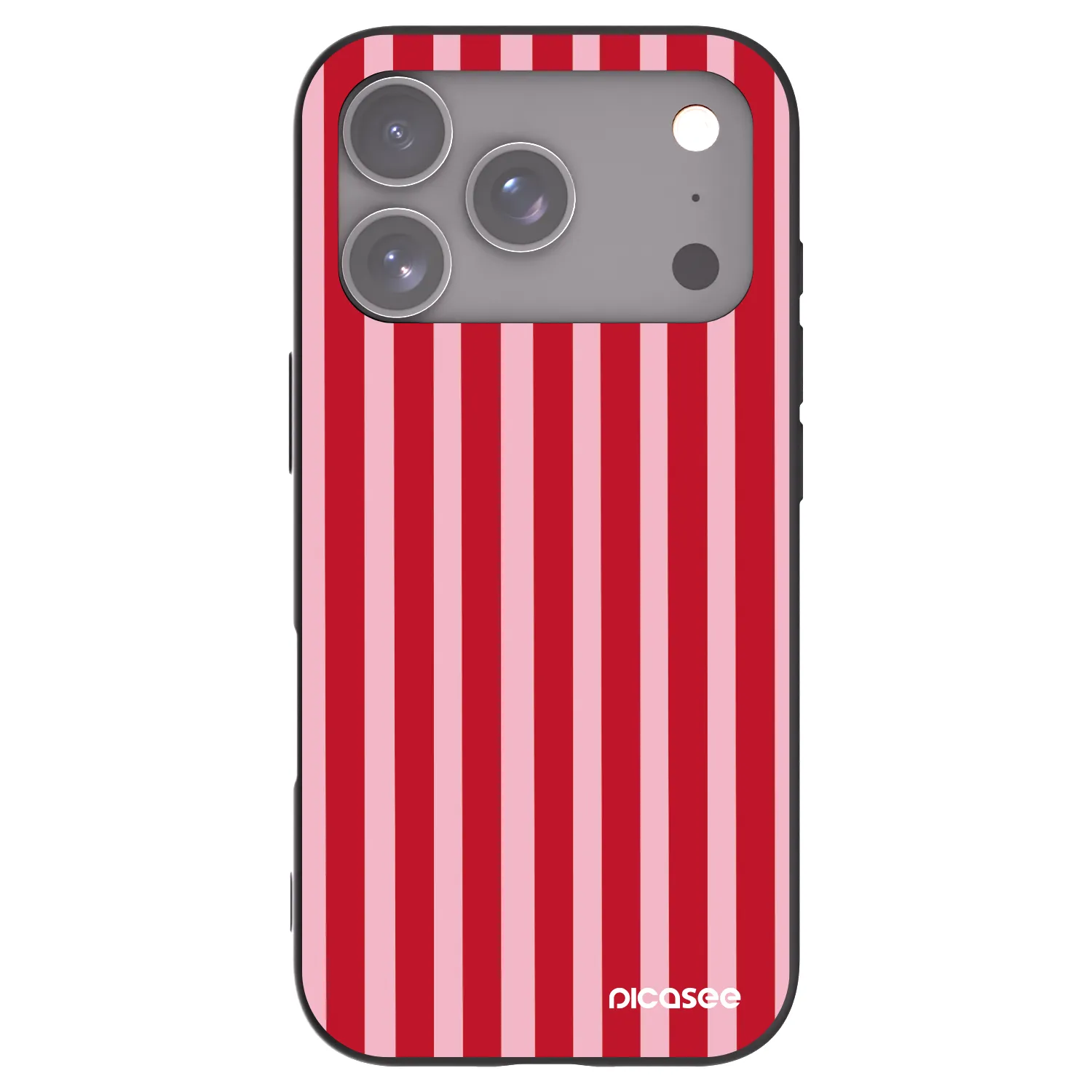 Picasee silikónový čierny obal pre Apple iPhone 17 Pro - Lines red