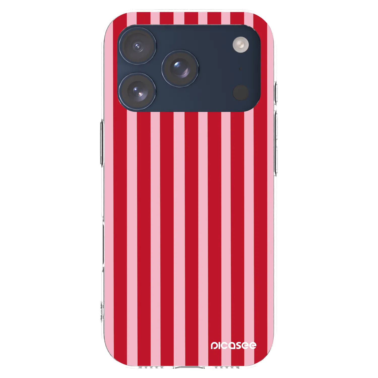 Picasee silikónový prehľadný obal pre Apple iPhone 17 Pro - Lines red