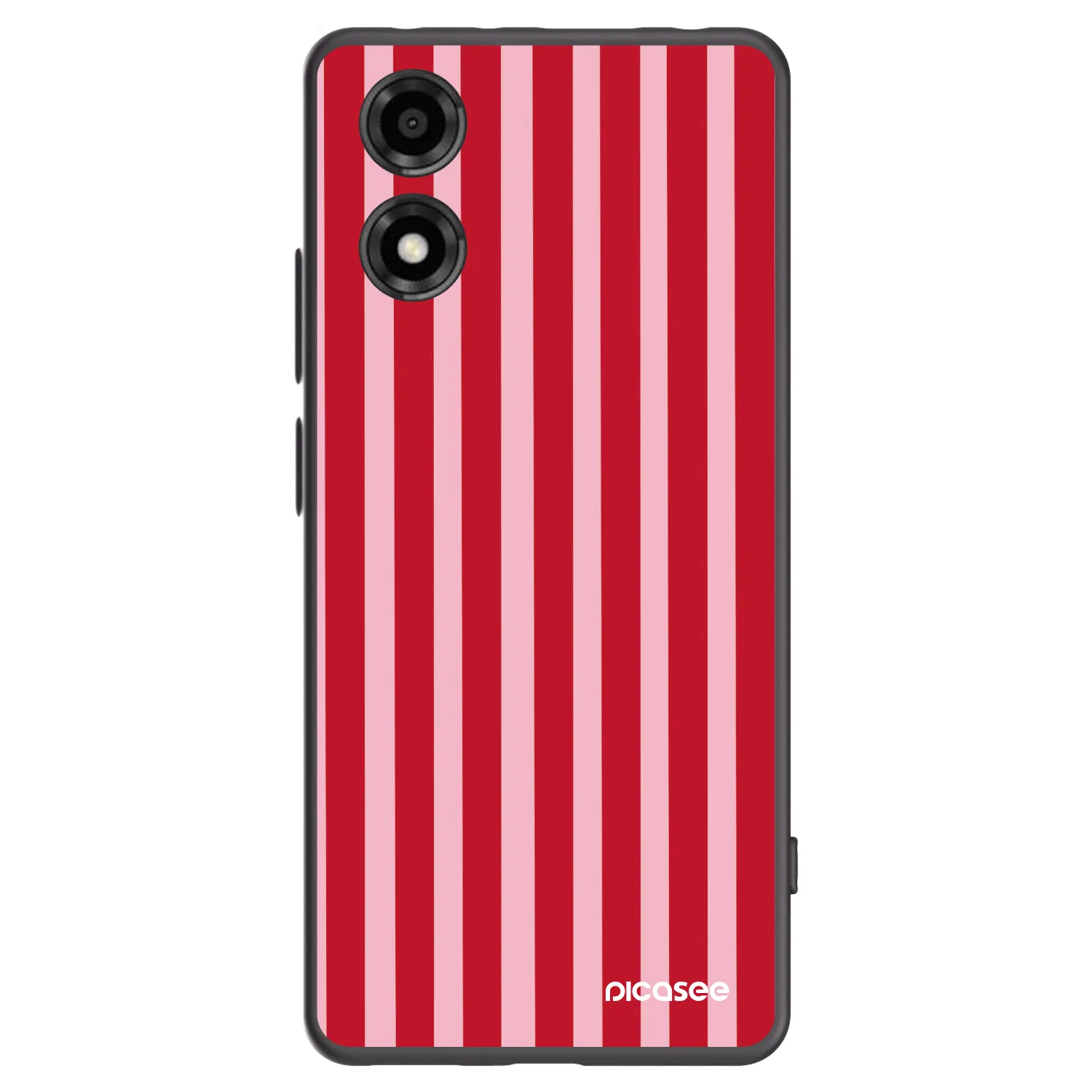 Picasee silikónový čierny obal pre Motorola Moto E14 - Lines red
