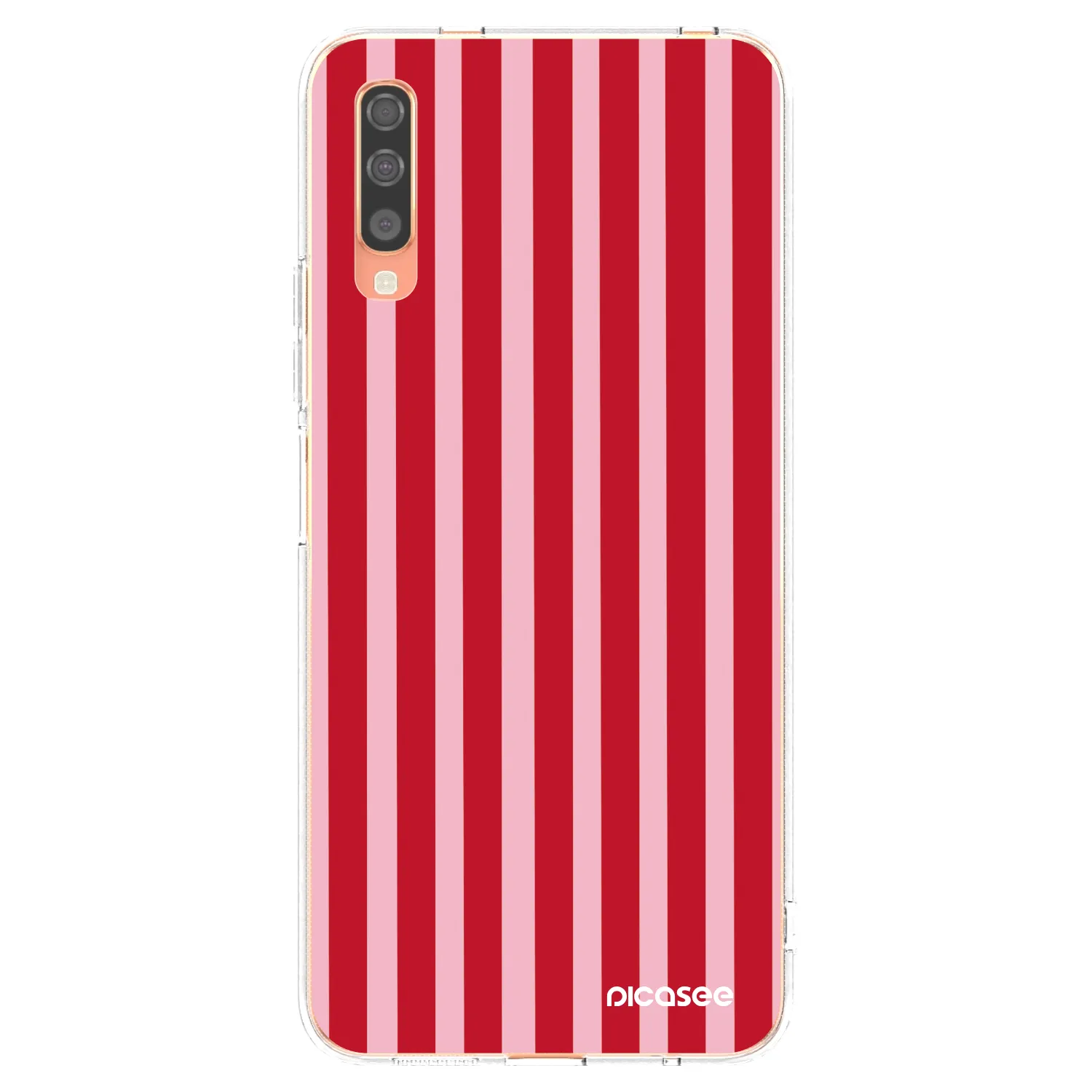 Picasee silikónový prehľadný obal pre Samsung Galaxy A70 A705F - Lines red
