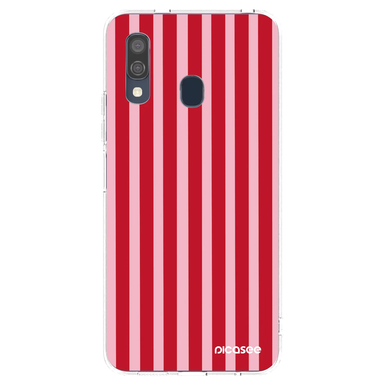 Picasee silikónový prehľadný obal pre Samsung Galaxy A40 A405F - Lines red