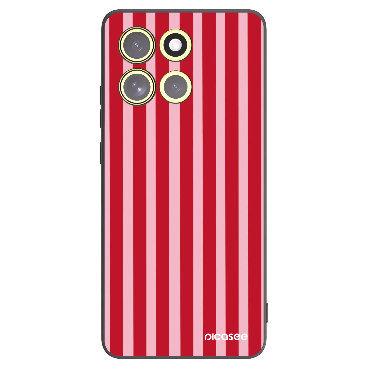 Picasee silikónový čierny obal pre Motorola Moto G86 5G - Lines red