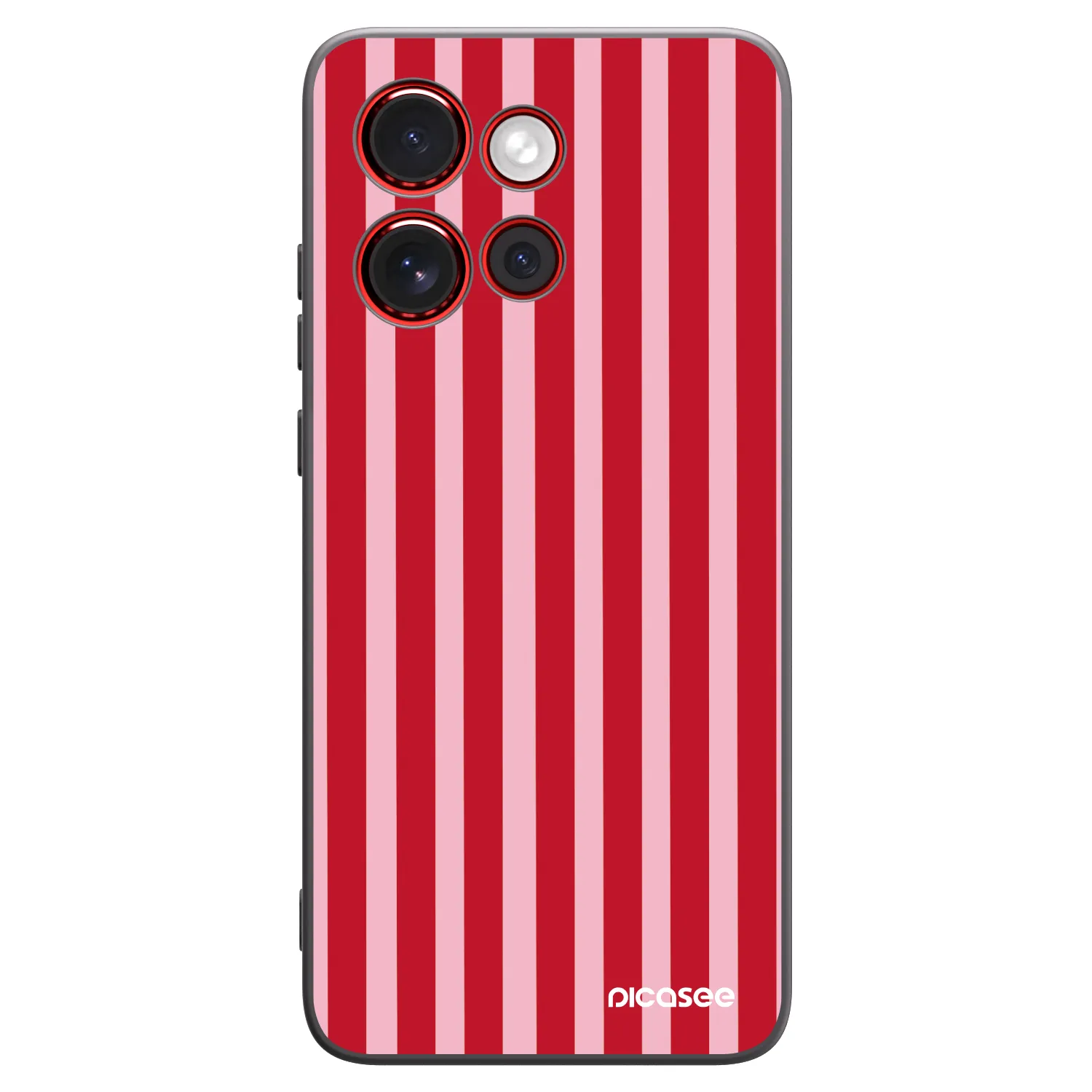 Picasee silikónový čierny obal pre Motorola Edge 60 Neo 5G - Lines red