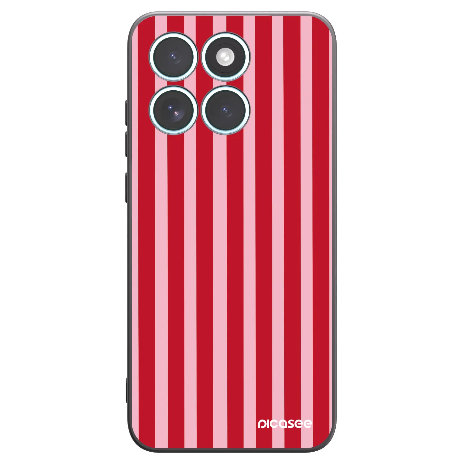 Picasee silikónový čierny obal pre Motorola Edge 70 Fusion - Lines red