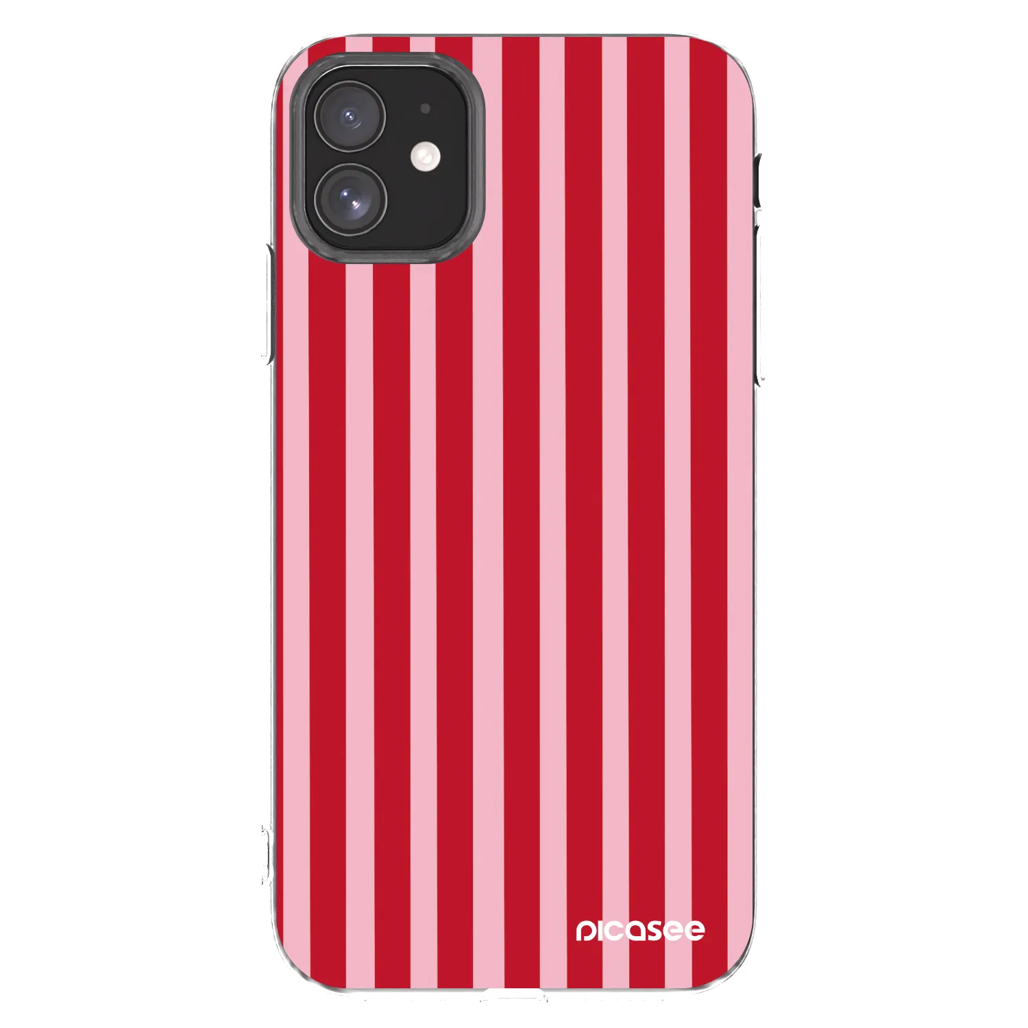 Picasee silikónový prehľadný obal pre Apple iPhone 11 - Lines red