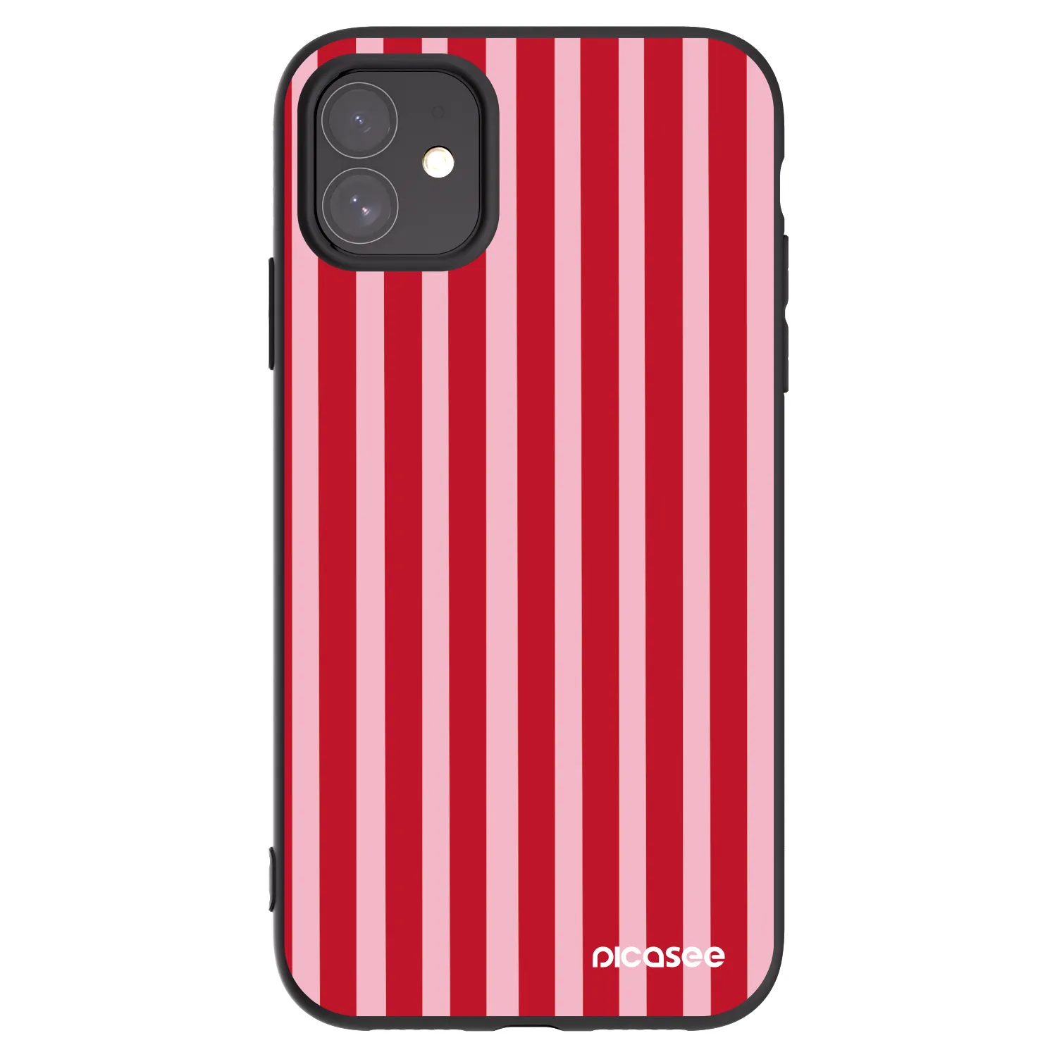 Picasee silikónový čierny obal pre Apple iPhone 11 - Lines red