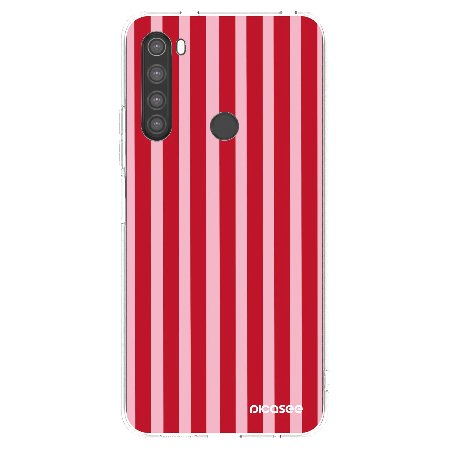 Picasee silikónový prehľadný obal pre Xiaomi Redmi Note 8 - Lines red