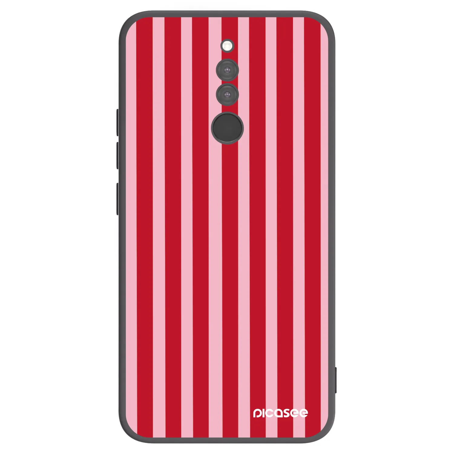 Picasee silikónový čierny obal pre Xiaomi Redmi 8 - Lines red