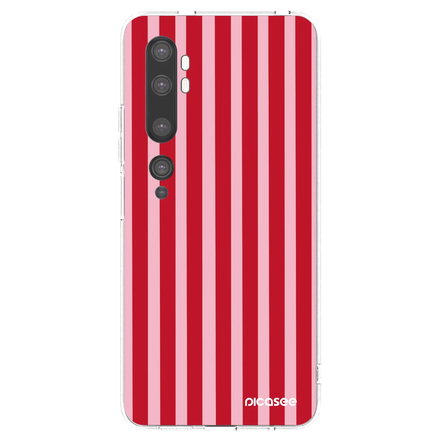 Picasee silikónový prehľadný obal pre Xiaomi Mi Note 10 (Pro) - Lines red