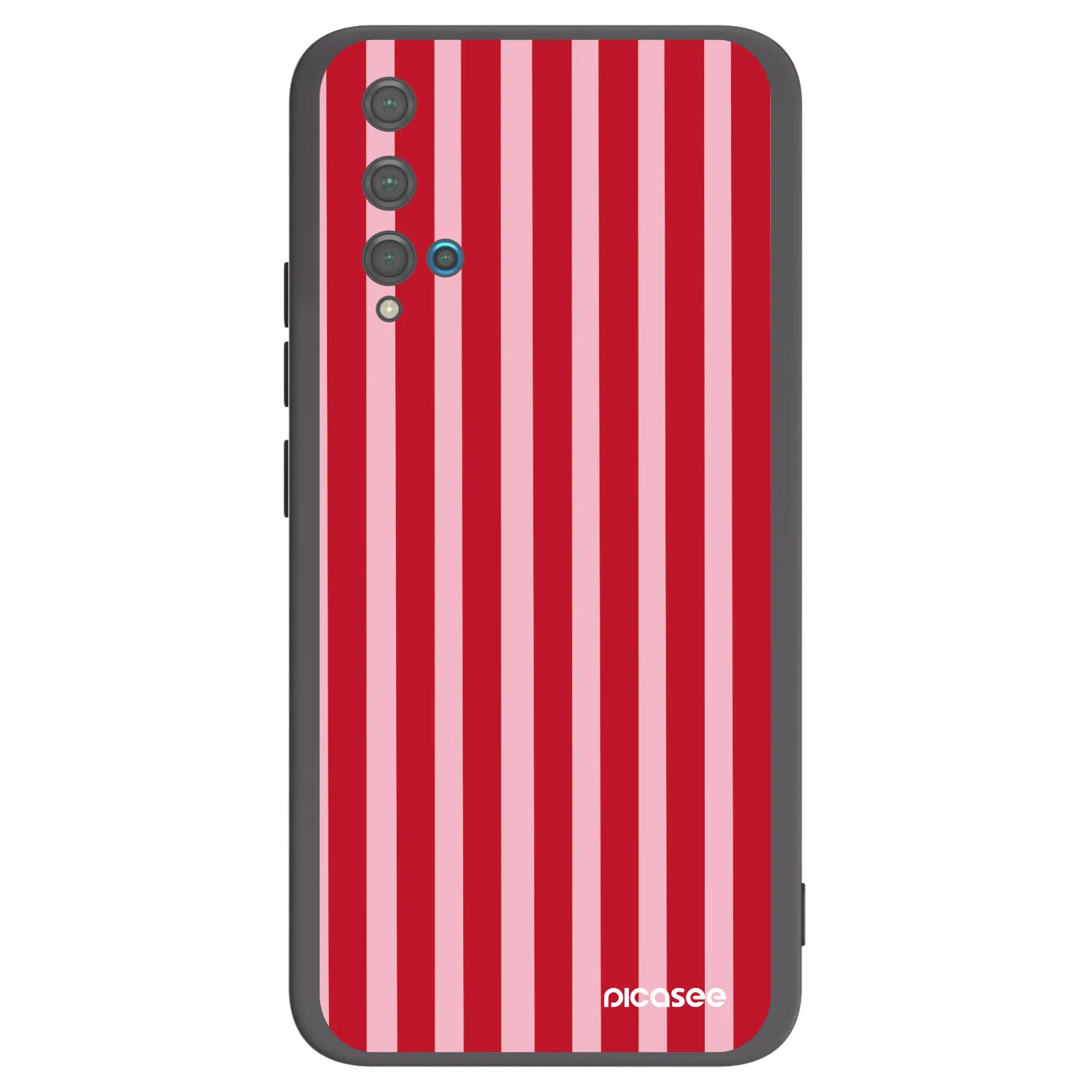 Picasee silikónový čierny obal pre Huawei Nova 5T - Lines red