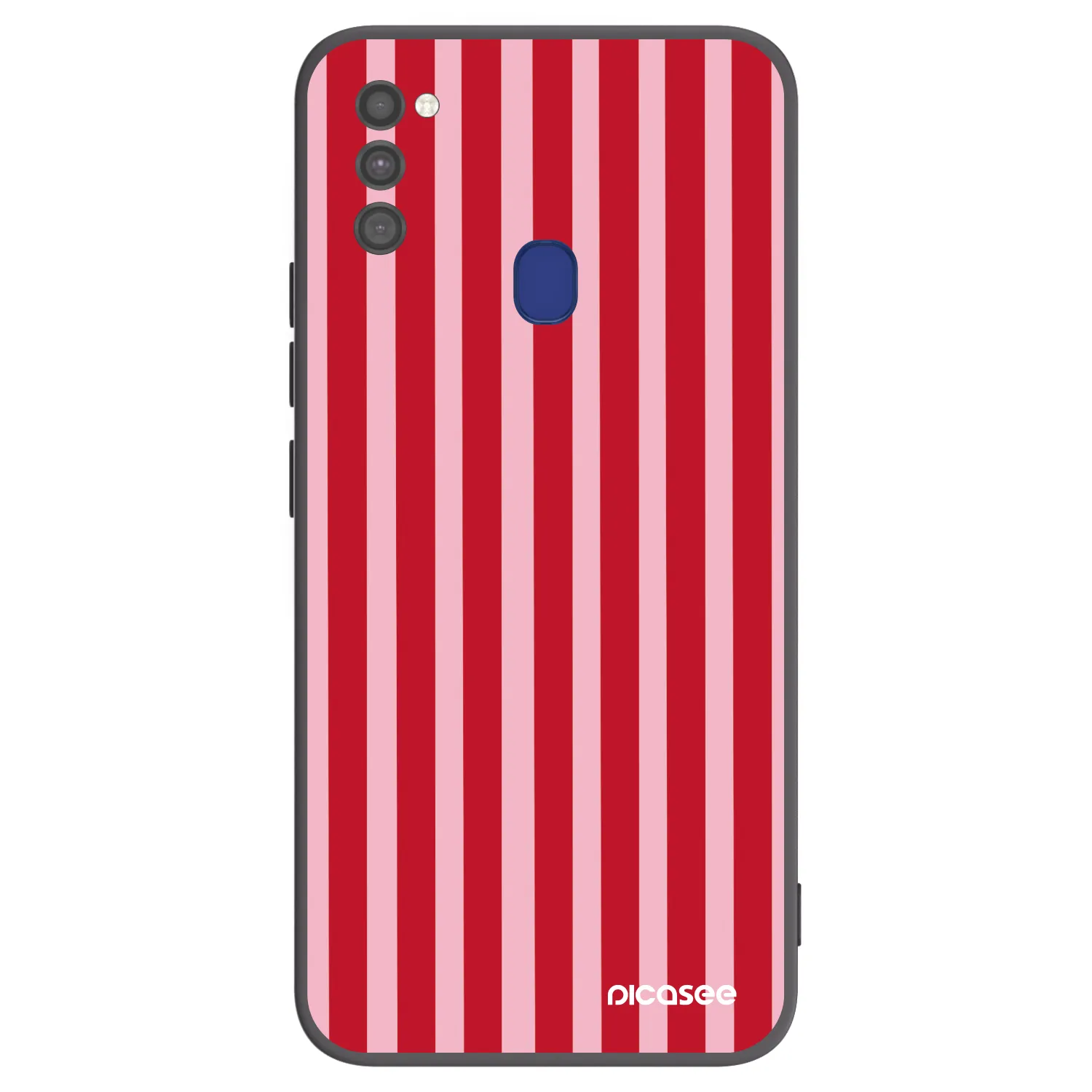 Picasee silikónový čierny obal pre Samsung Galaxy M21 M215F - Lines red