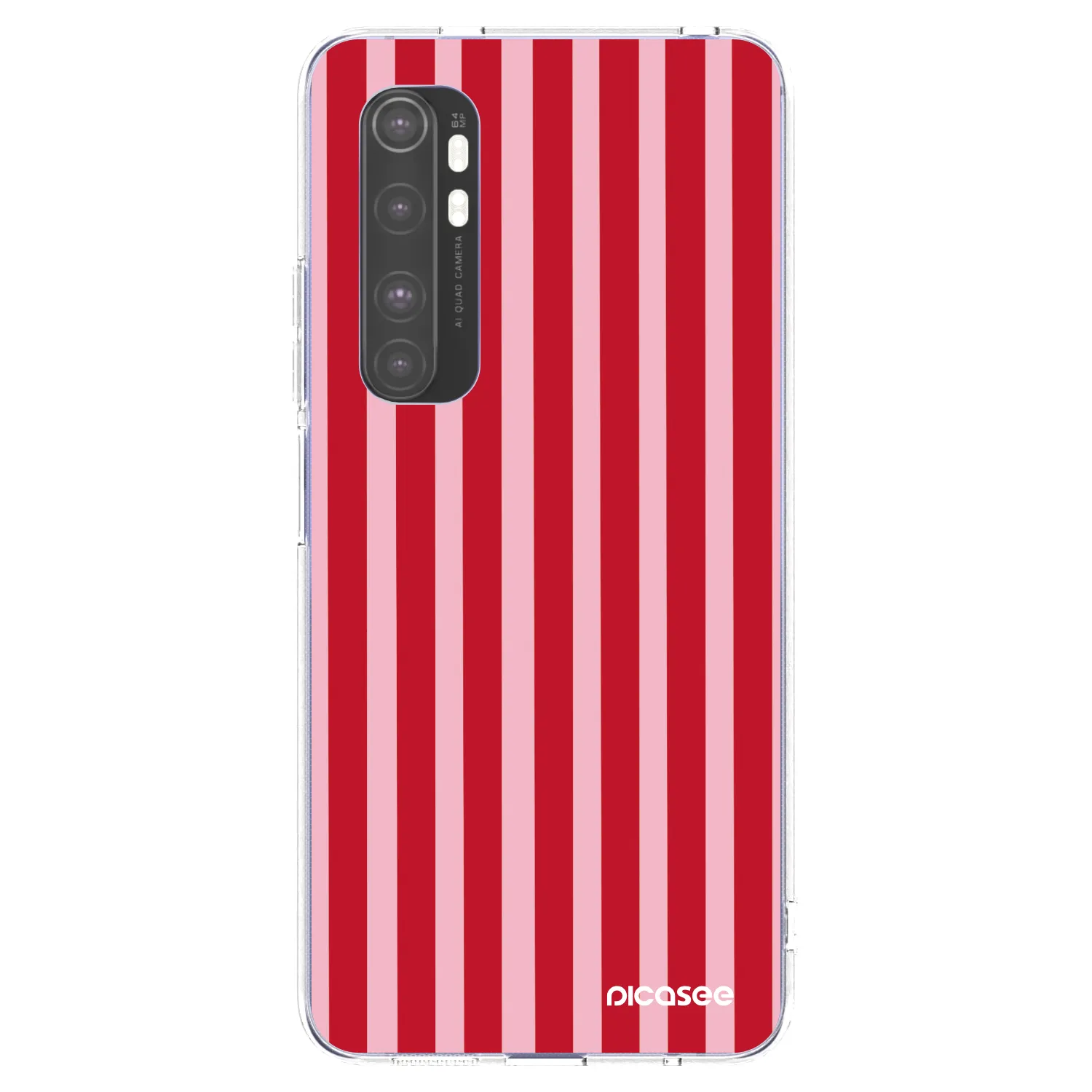 Picasee silikónový prehľadný obal pre Xiaomi Mi Note 10 Lite - Lines red