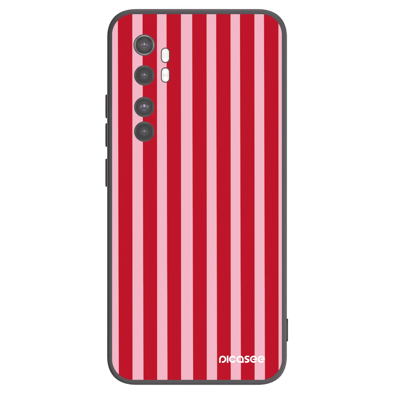 Picasee silikónový čierny obal pre Xiaomi Mi Note 10 Lite - Lines red