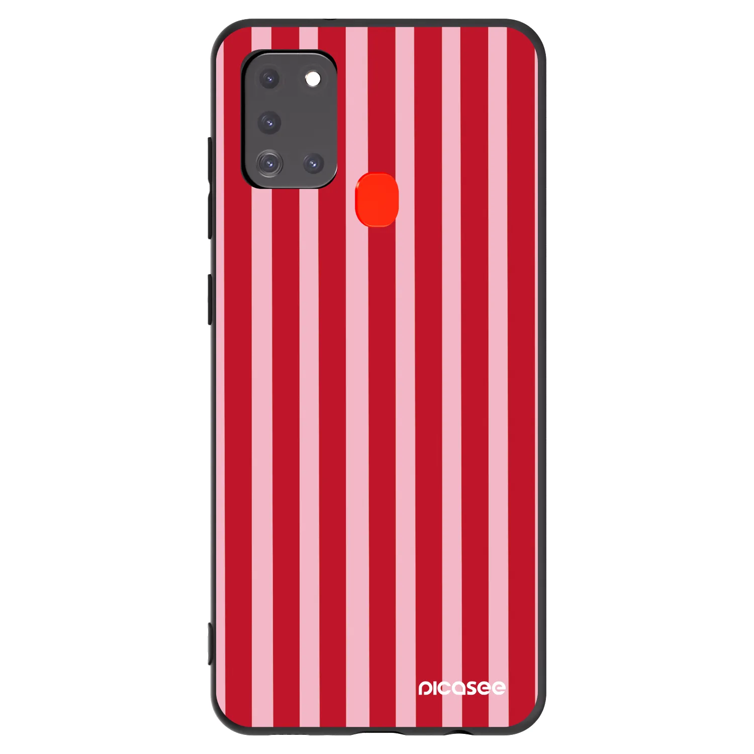 Picasee silikónový čierny obal pre Samsung Galaxy A21s - Lines red