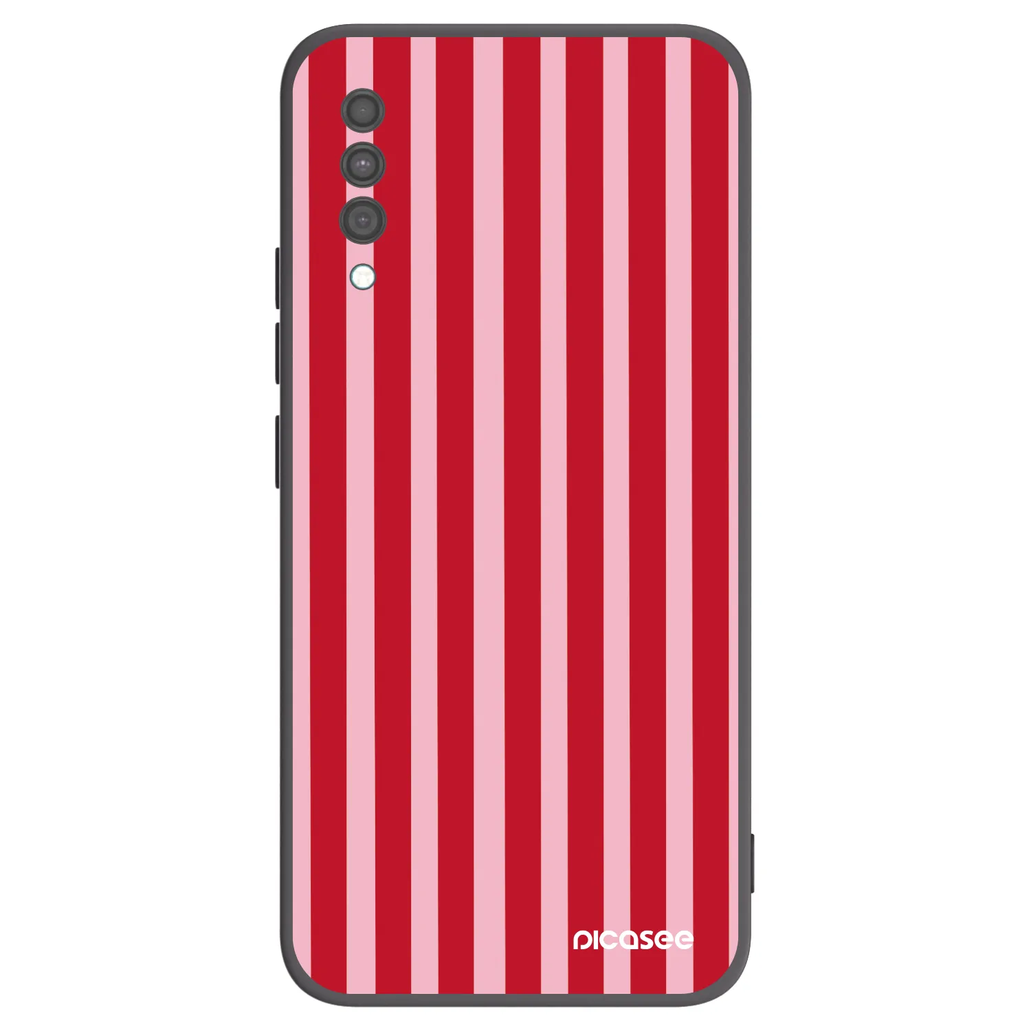 Picasee silikónový čierny obal pre Samsung Galaxy A30s A307F - Lines red