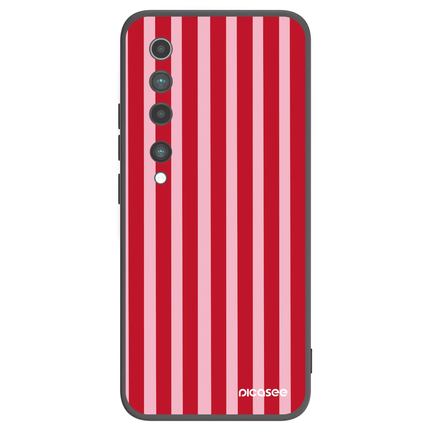Picasee silikónový čierny obal pre Xiaomi Mi 10 - Lines red