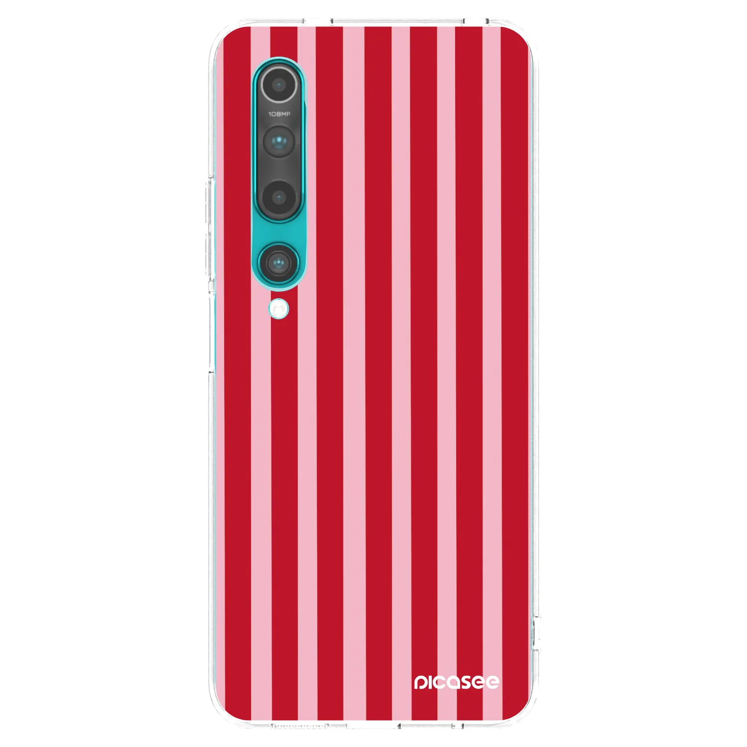 Picasee silikónový prehľadný obal pre Xiaomi Mi 10 - Lines red
