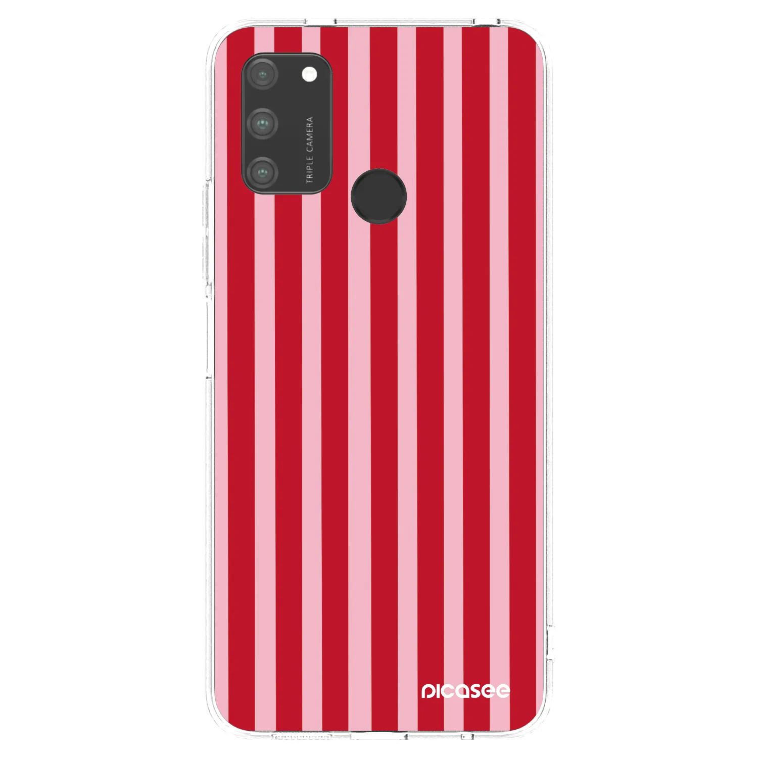 Picasee silikónový prehľadný obal pre Honor 9A - Lines red