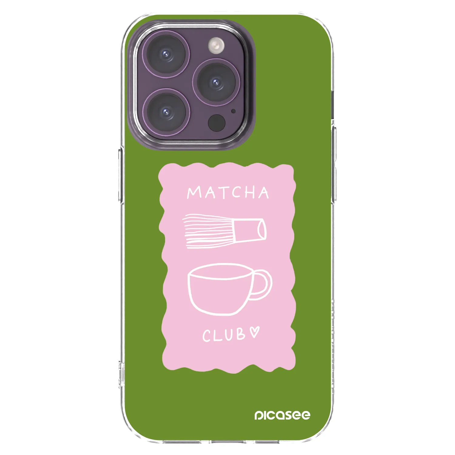 Picasee silikónový prehľadný obal pre Apple iPhone 14 Pro - Matcha club