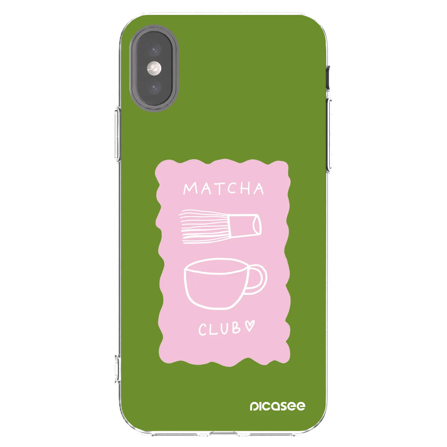 Picasee silikónový prehľadný obal pre Apple iPhone X/XS - Matcha club