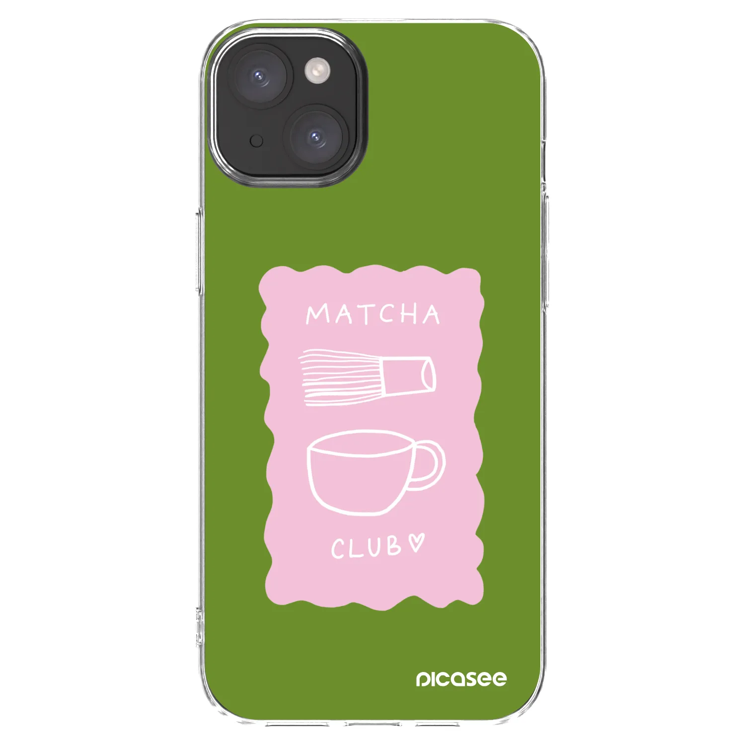 Picasee silikónový prehľadný obal pre Apple iPhone 15 Plus - Matcha club
