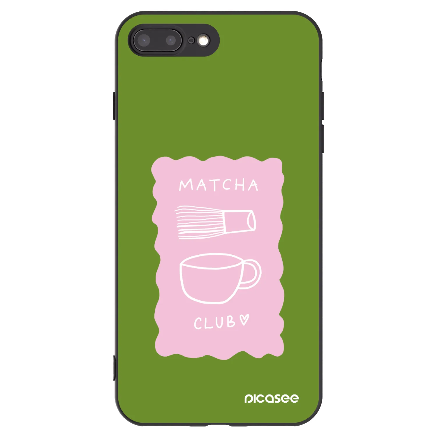 Picasee silikónový čierny obal pre Apple iPhone 8 Plus - Matcha club