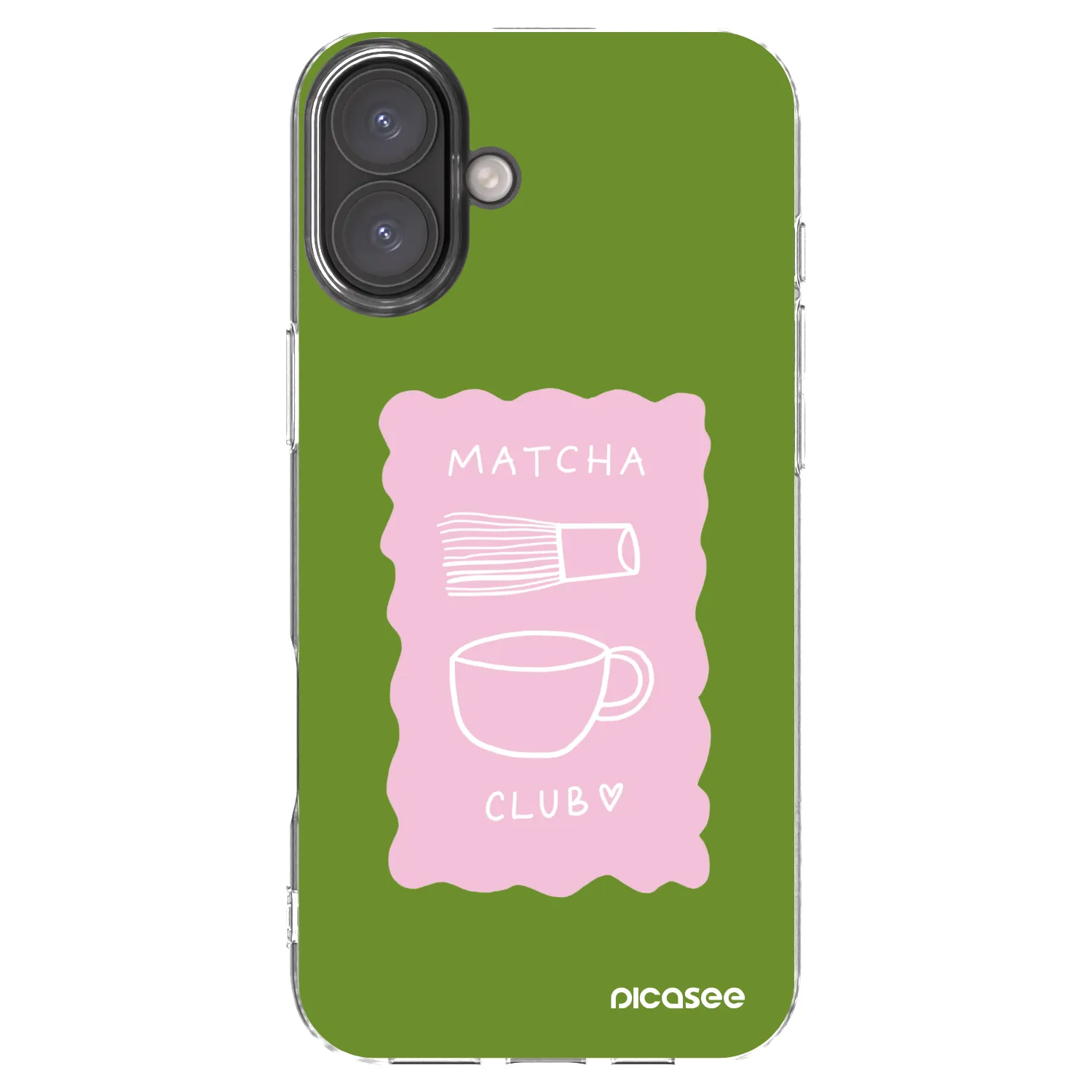 Picasee silikónový prehľadný obal pre Apple iPhone 16 Plus - Matcha club