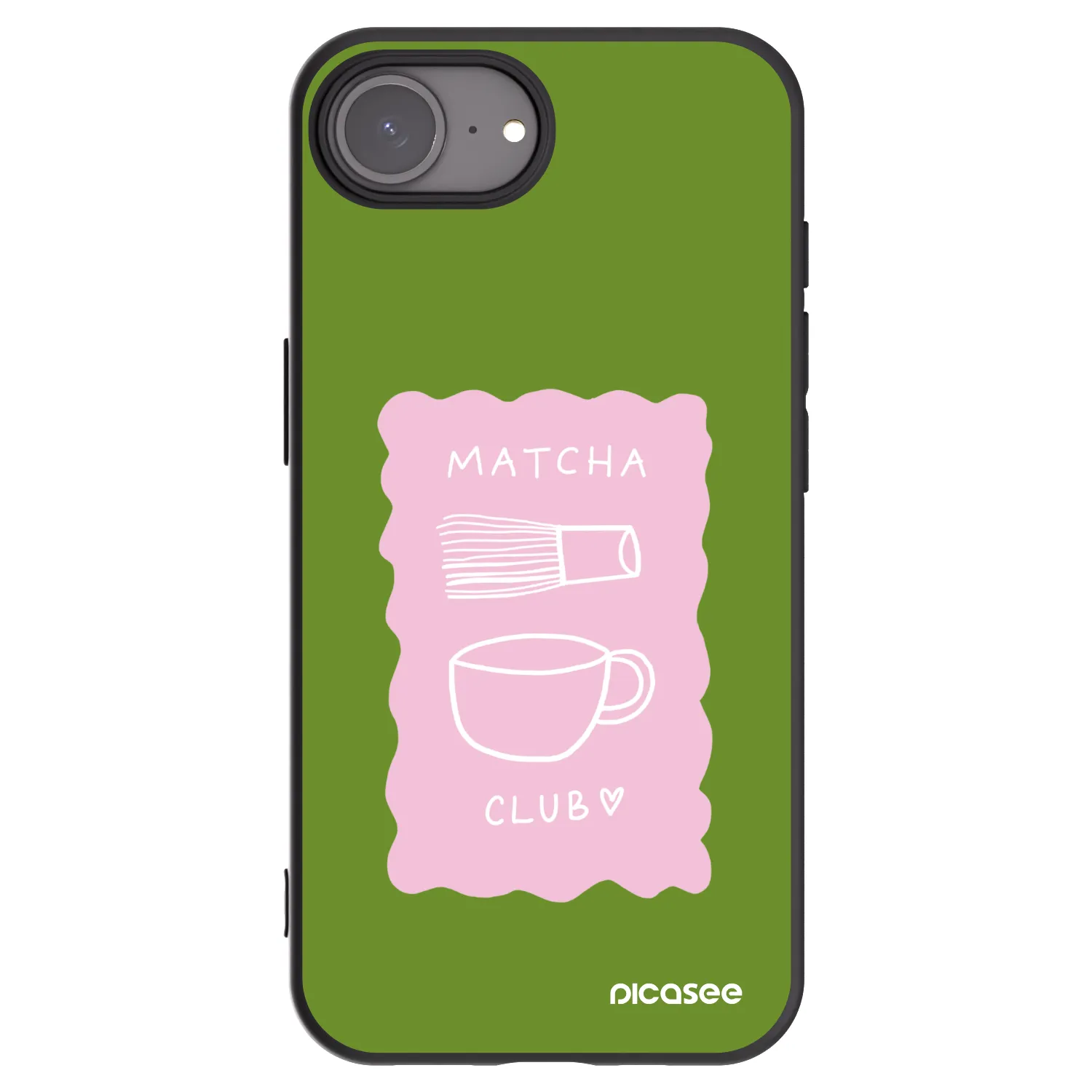 Picasee silikónový čierny obal pre Apple iPhone 16e - Matcha club