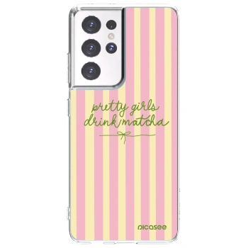 Picasee silikónový prehľadný obal pre Samsung Galaxy S21 Ultra 5G G998B - Pretty matcha