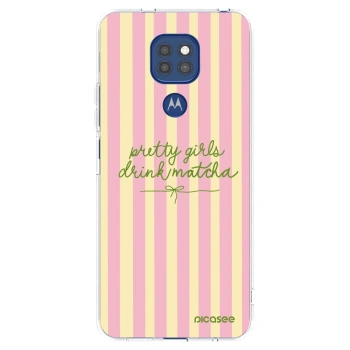 Picasee silikónový prehľadný obal pre Motorola Moto G9 Play - Pretty matcha